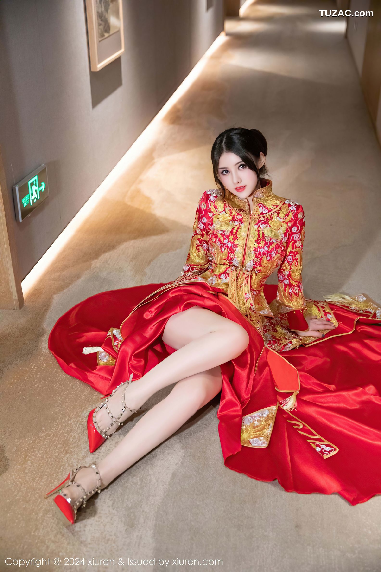 XiuRen秀人网-9494-诗诗kiki-红色新娘装红色情趣内衣爆乳-2024.11.22