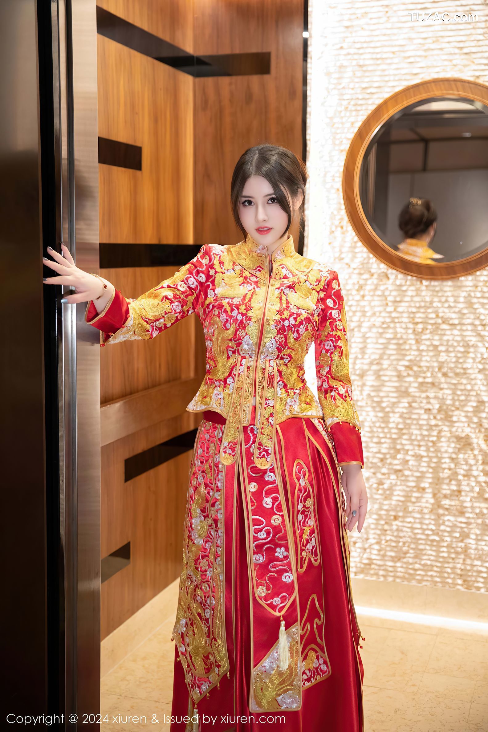 XiuRen秀人网-9494-诗诗kiki-红色新娘装红色情趣内衣爆乳-2024.11.22