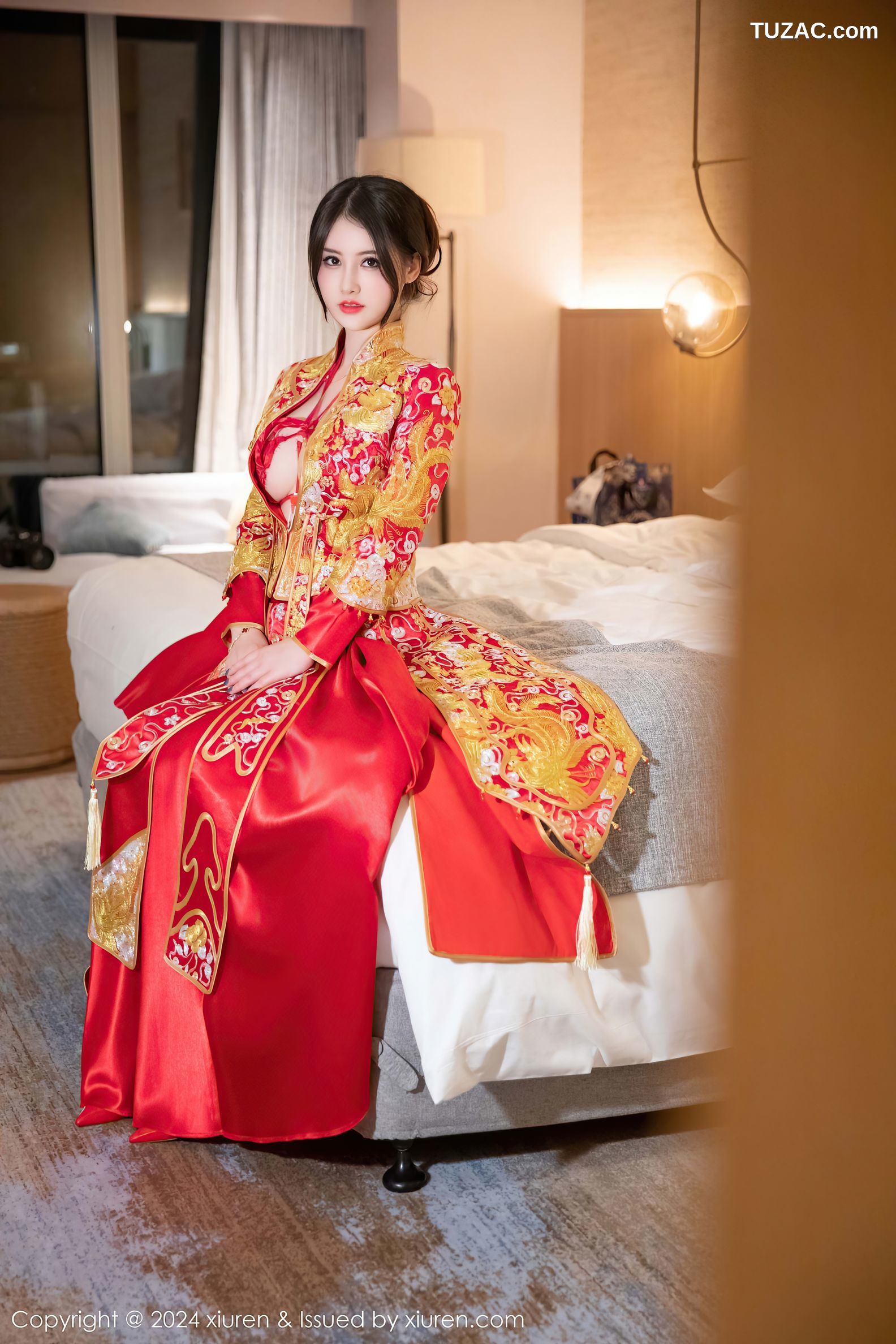 XiuRen秀人网-9494-诗诗kiki-红色新娘装红色情趣内衣爆乳-2024.11.22