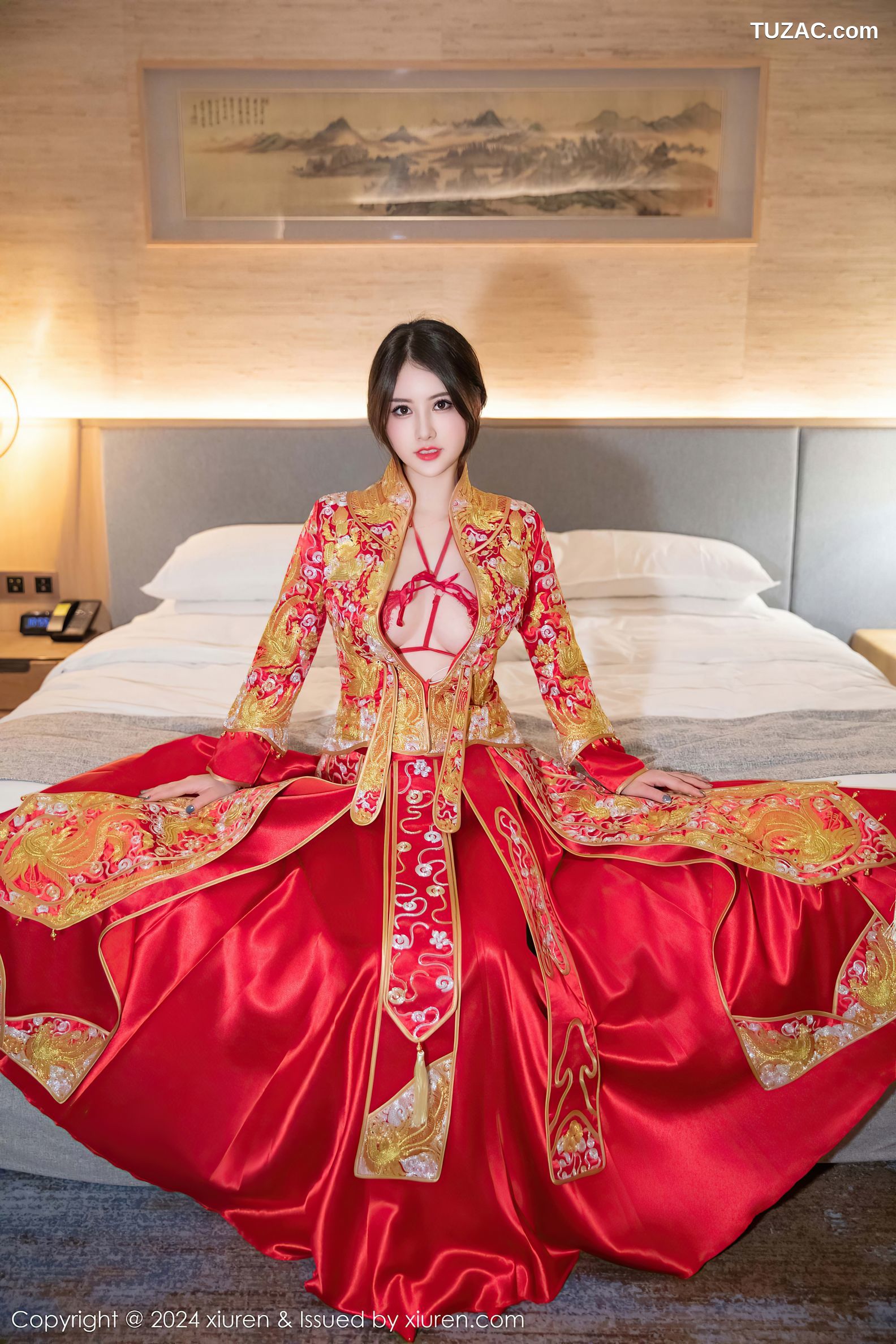 XiuRen秀人网-9494-诗诗kiki-红色新娘装红色情趣内衣爆乳-2024.11.22