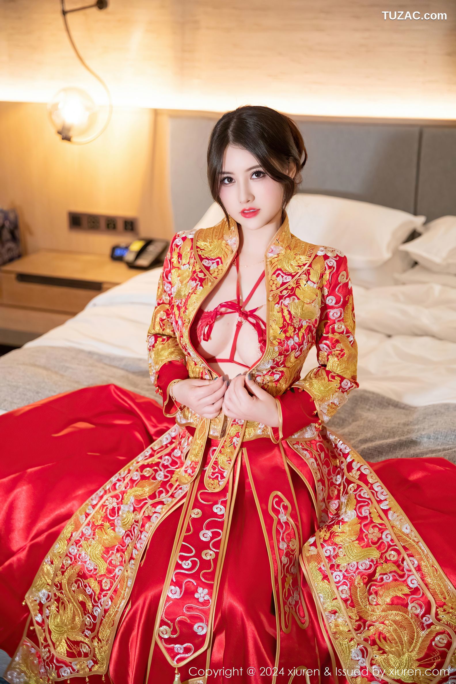 XiuRen秀人网-9494-诗诗kiki-红色新娘装红色情趣内衣爆乳-2024.11.22