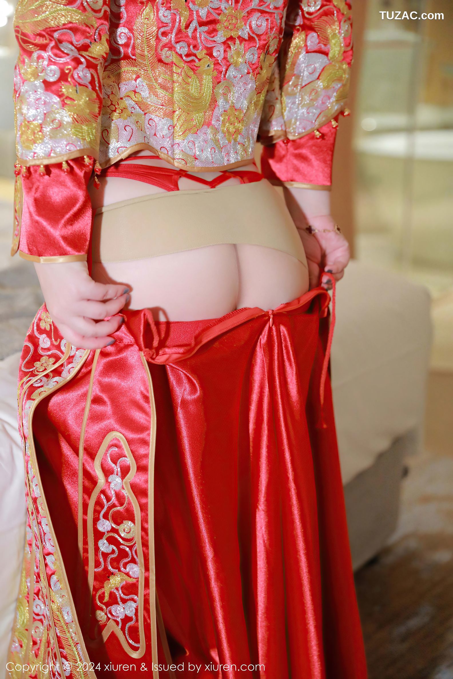 XiuRen秀人网-9494-诗诗kiki-红色新娘装红色情趣内衣爆乳-2024.11.22