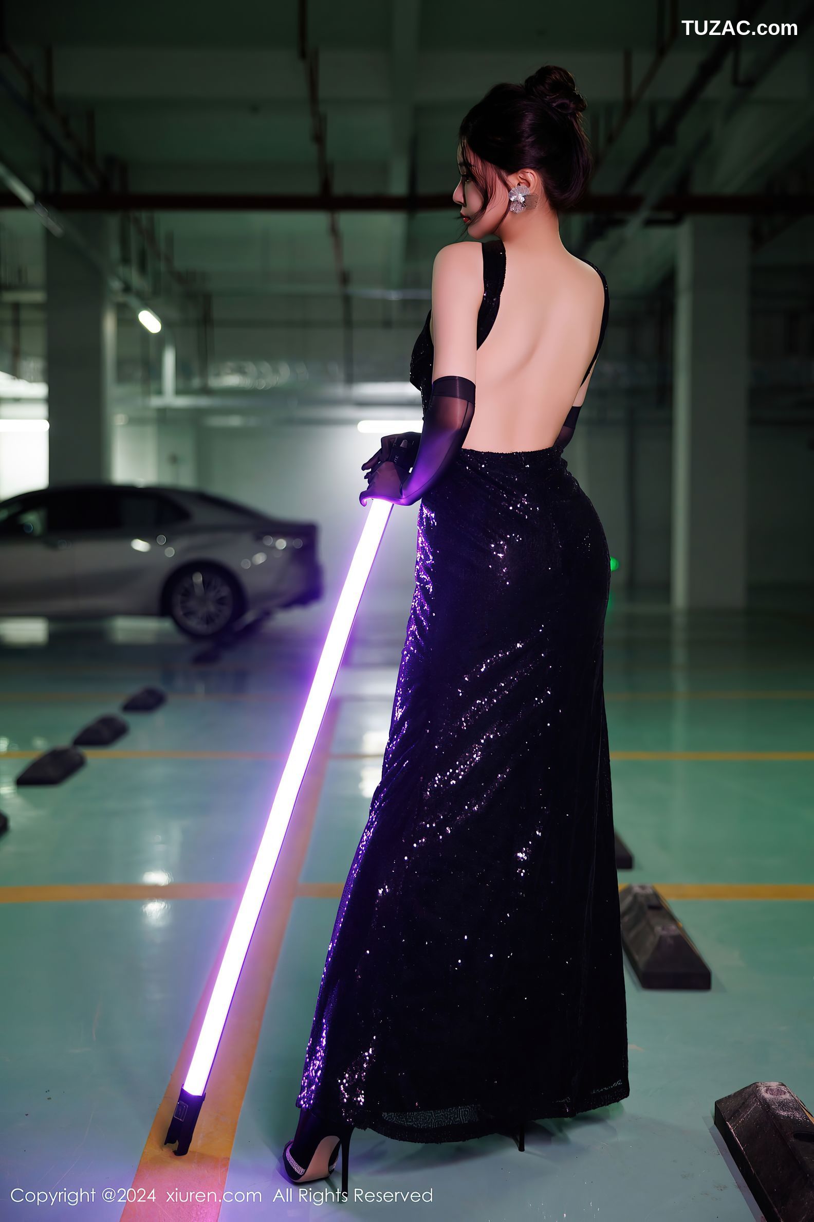 XiuRen秀人网-9512-凯竹Quinn-黑色礼服裙黑吊带黑丝-2024.11.27