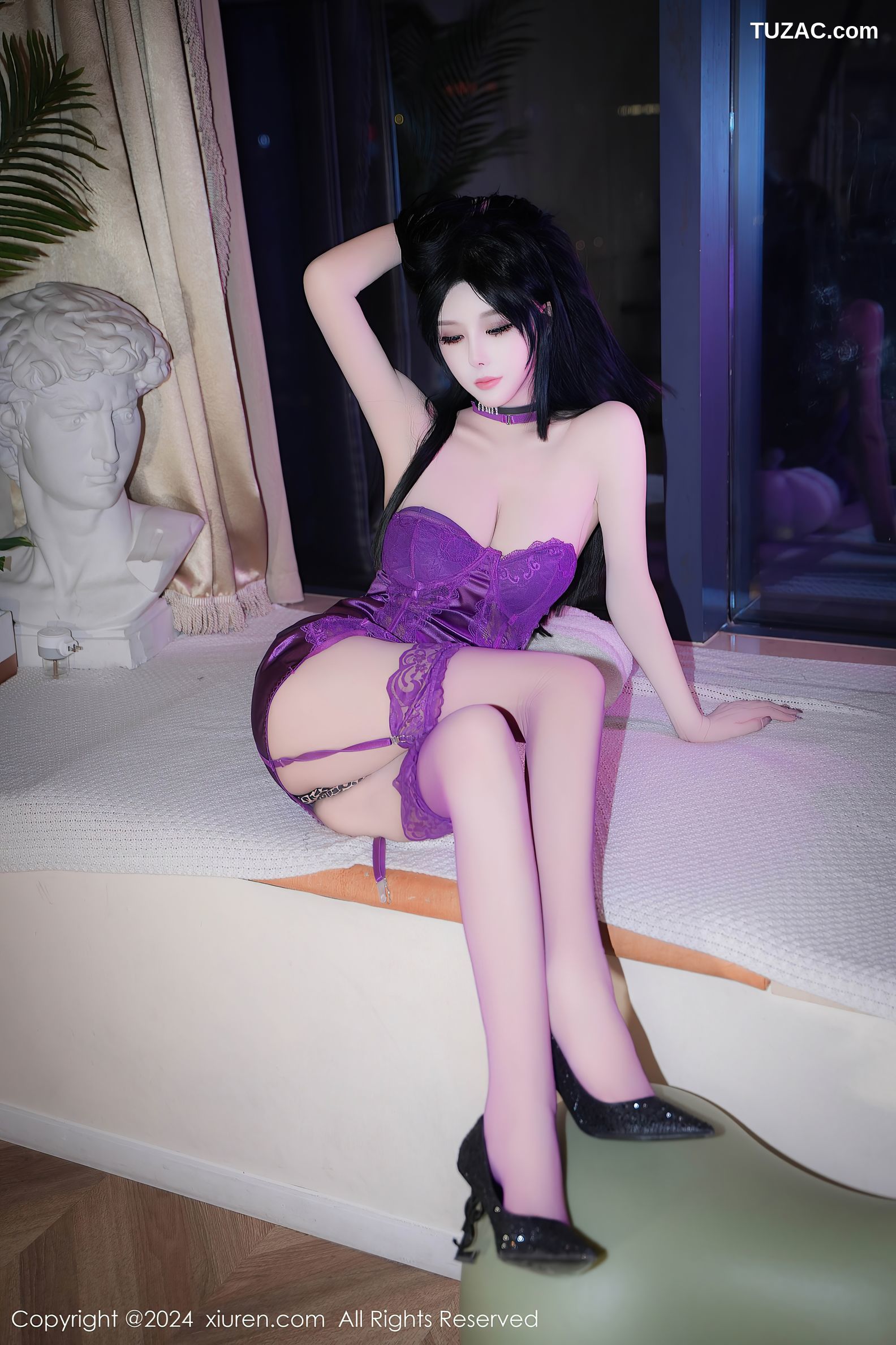XiuRen秀人网-9532-陈芊儿-紫色情趣连衣短裙豹纹内裤-2024.12.02