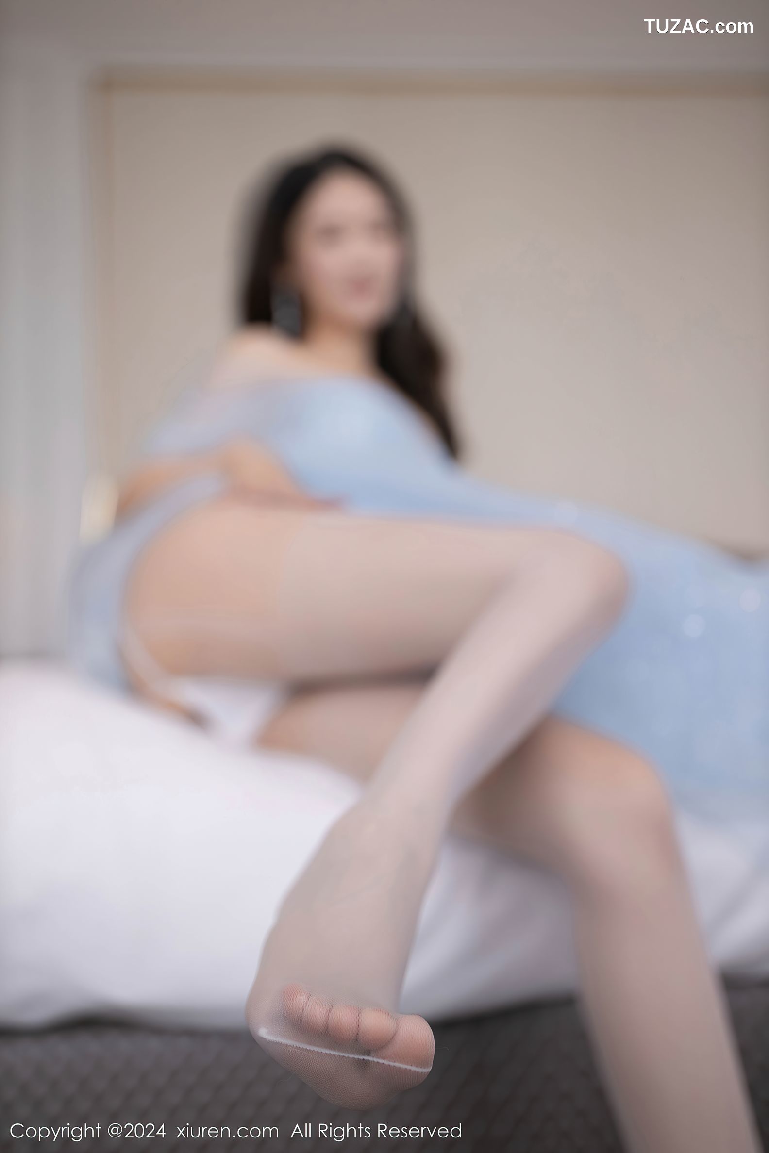 XiuRen秀人网-9538-唐安琪-淡蓝婚纱-透视白纱白色内衣-2024.12.02