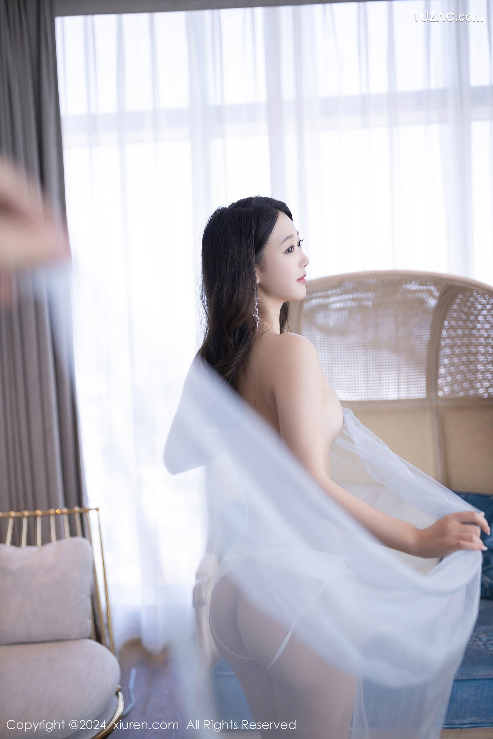 XiuRen秀人网-9538-唐安琪-淡蓝婚纱-透视白纱白色内衣-2024.12.02