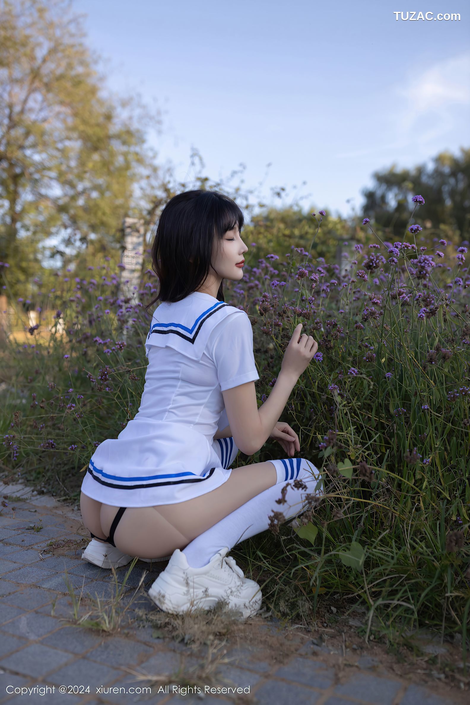 XiuRen秀人网-9554-陆萱萱-活力户外水手衫短裙黑色内衣-2024.12.05