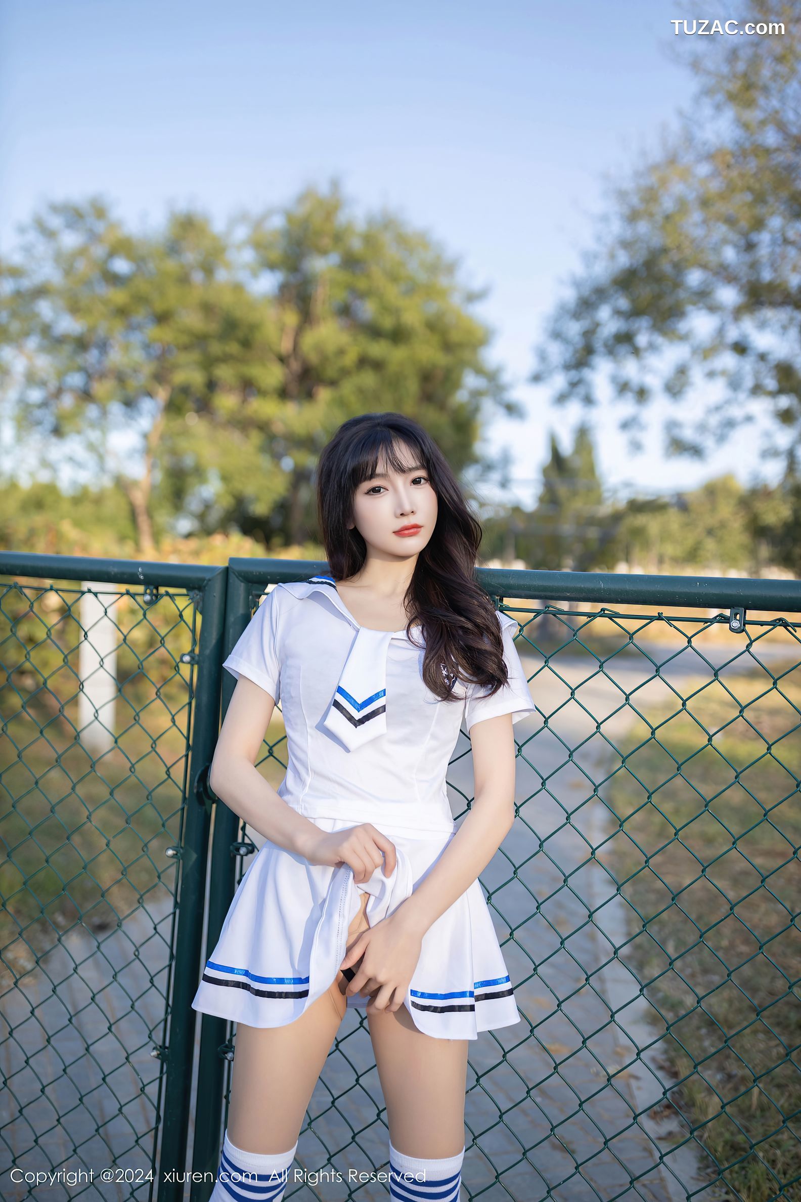 XiuRen秀人网-9554-陆萱萱-活力户外水手衫短裙黑色内衣-2024.12.05