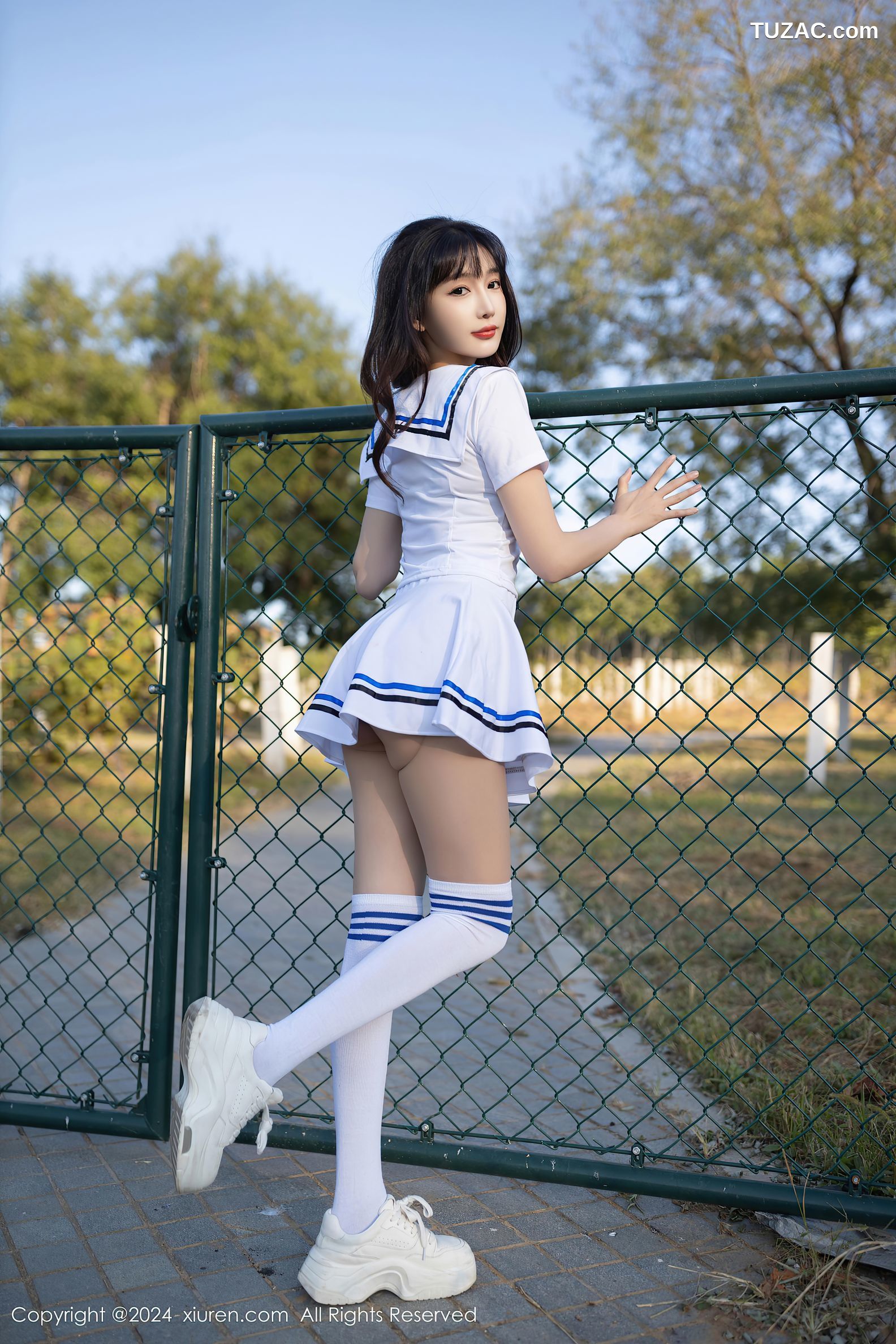 XiuRen秀人网-9554-陆萱萱-活力户外水手衫短裙黑色内衣-2024.12.05