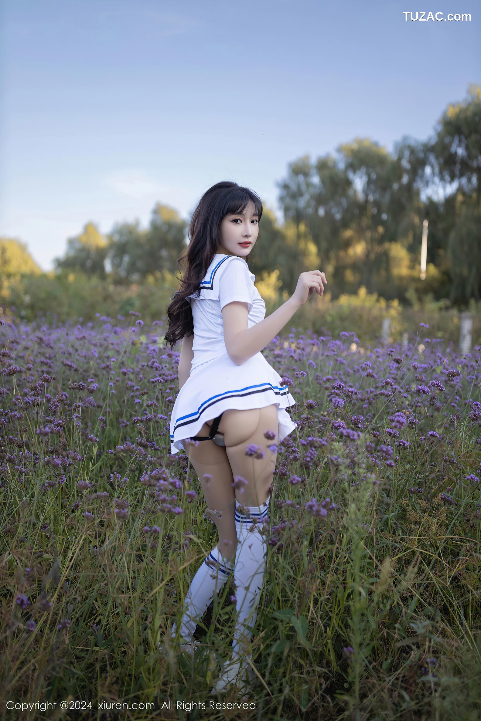 XiuRen秀人网-9554-陆萱萱-活力户外水手衫短裙黑色内衣-2024.12.05