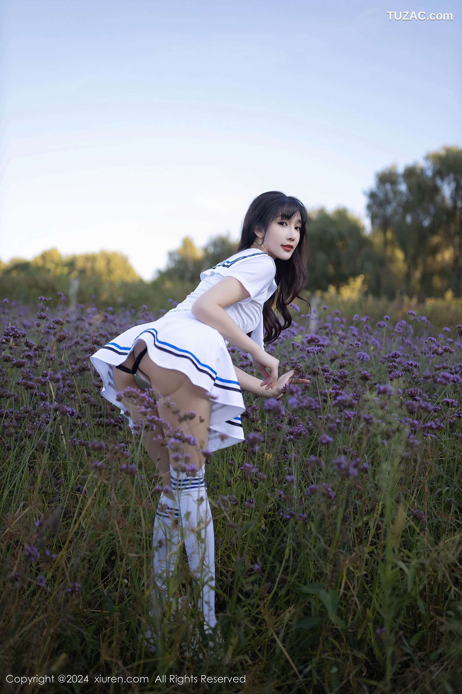 XiuRen秀人网-9554-陆萱萱-活力户外水手衫短裙黑色内衣-2024.12.05