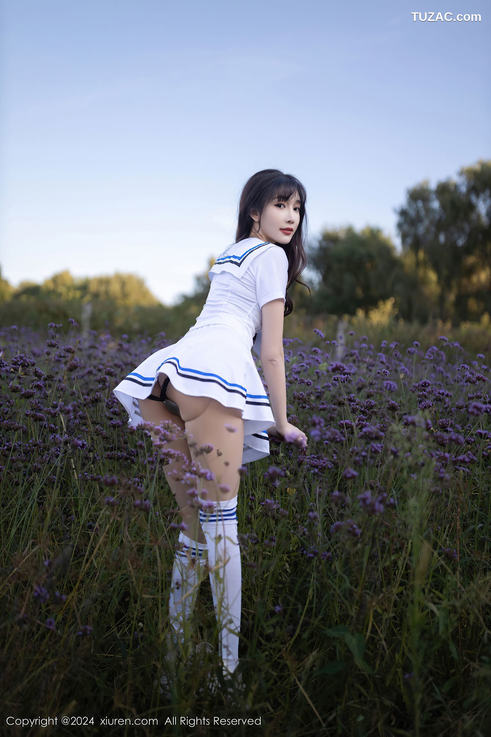 XiuRen秀人网-9554-陆萱萱-活力户外水手衫短裙黑色内衣-2024.12.05