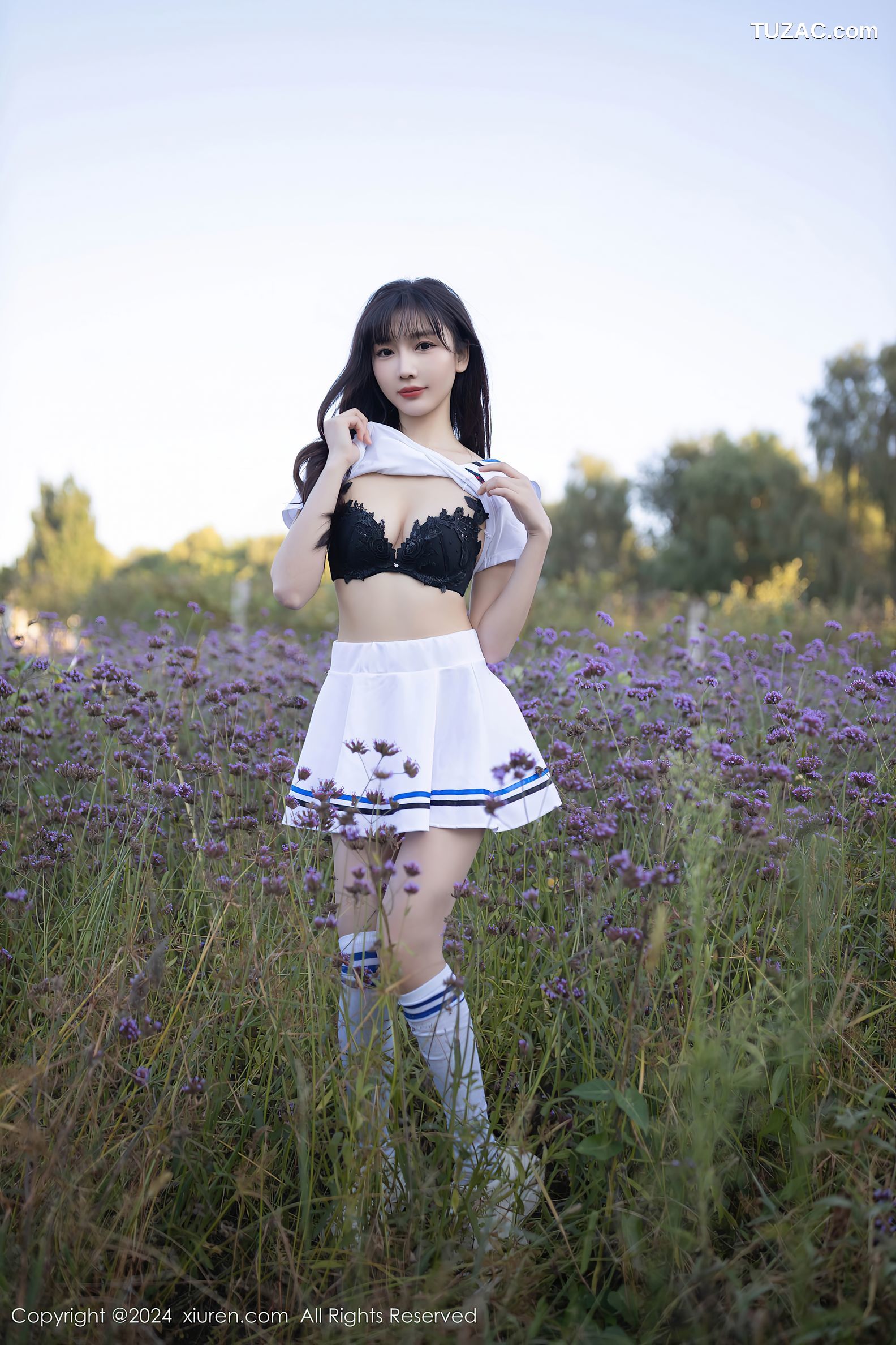 XiuRen秀人网-9554-陆萱萱-活力户外水手衫短裙黑色内衣-2024.12.05