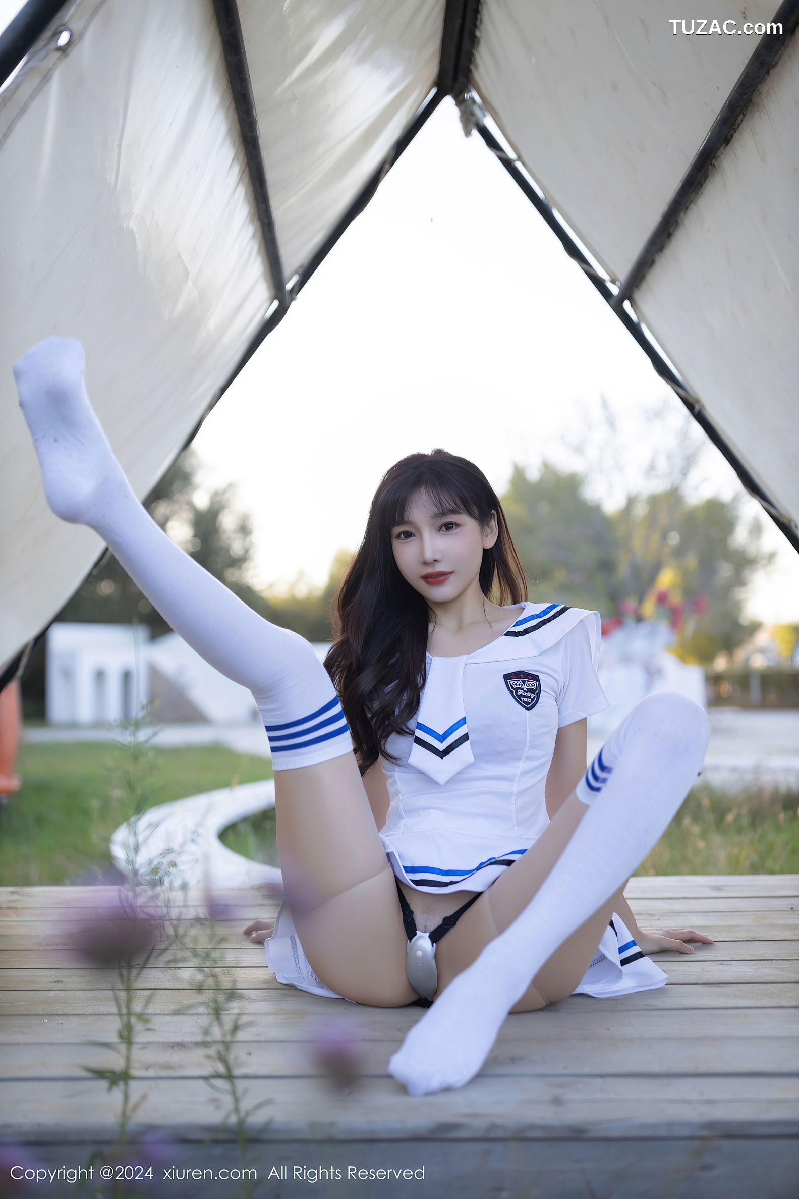 XiuRen秀人网-9554-陆萱萱-活力户外水手衫短裙黑色内衣-2024.12.05