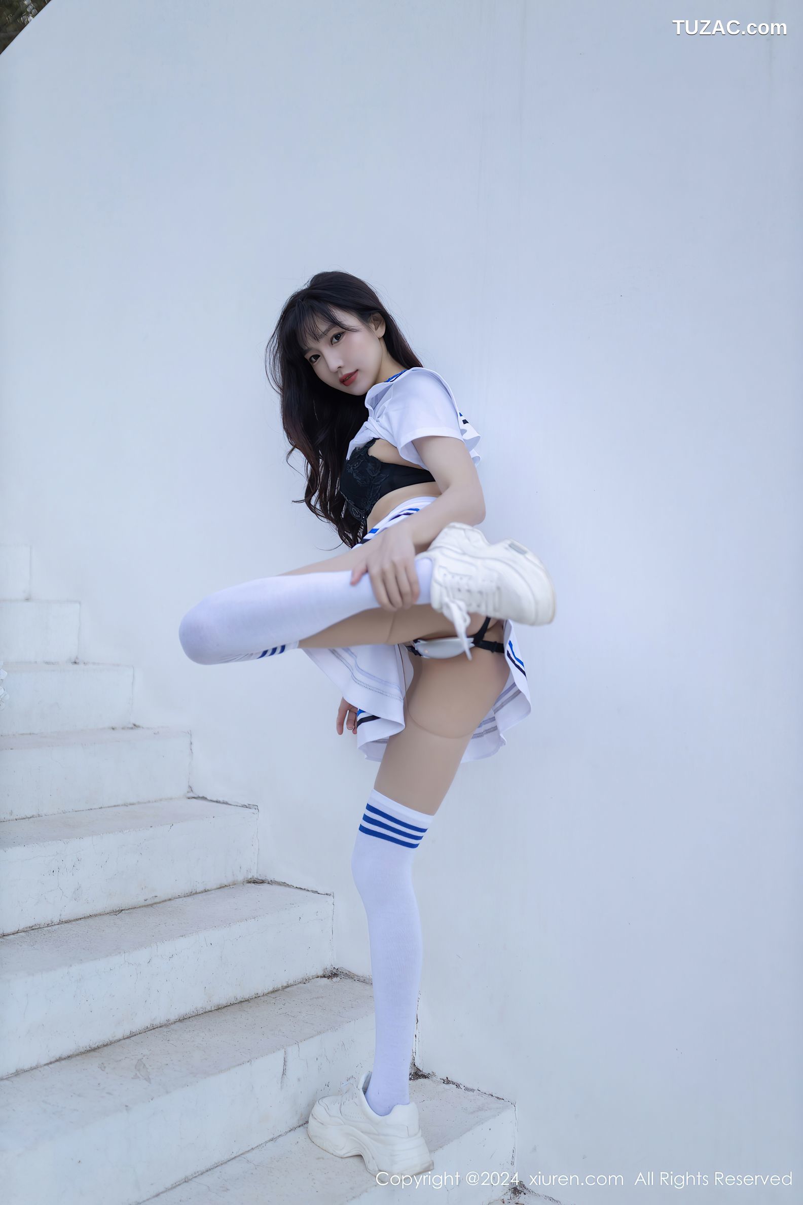 XiuRen秀人网-9554-陆萱萱-活力户外水手衫短裙黑色内衣-2024.12.05