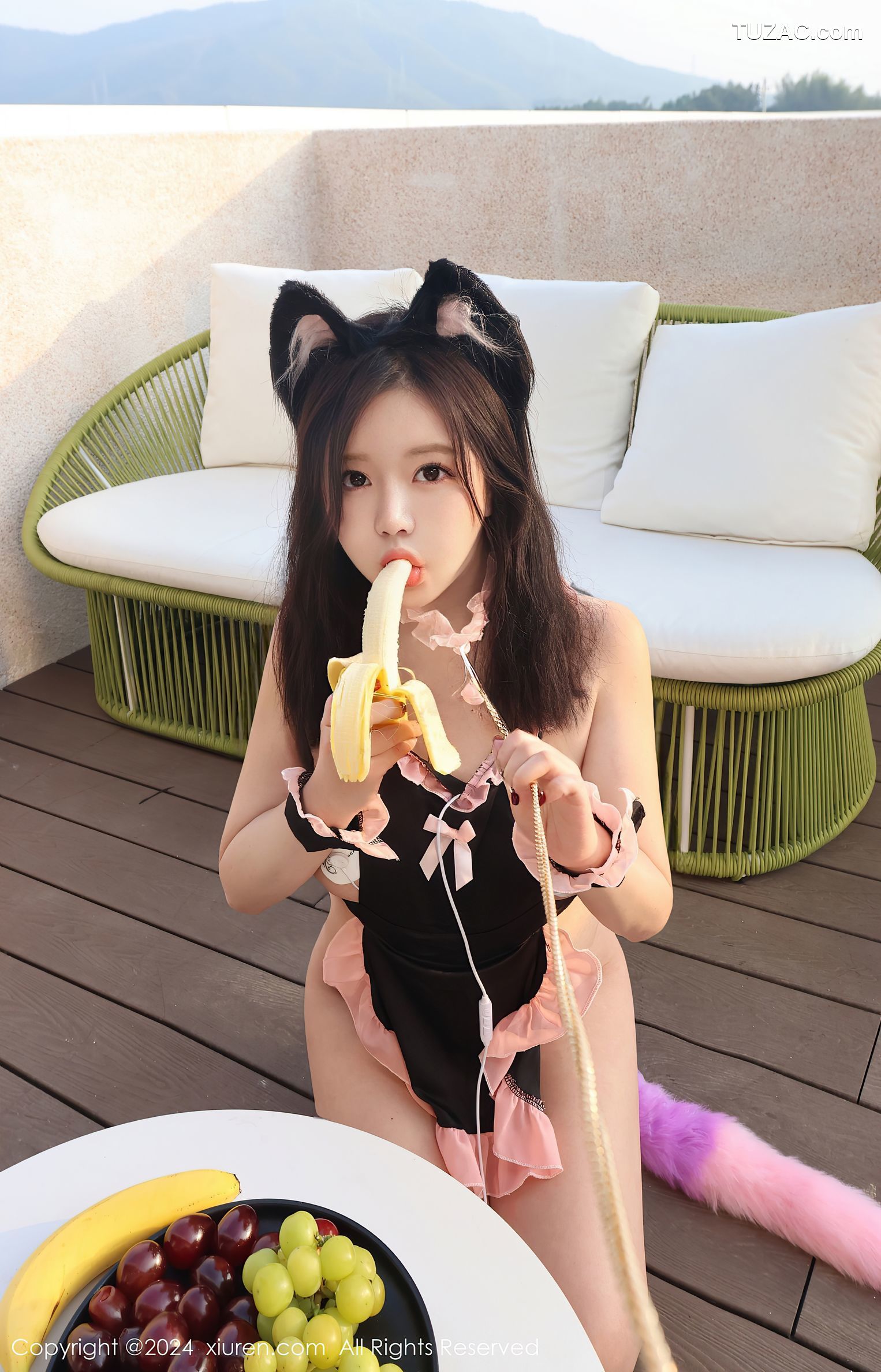 XiuRen秀人网-9559-小薯条nienie-飞机场景-性感野猫小女仆爆乳-2024.12.06