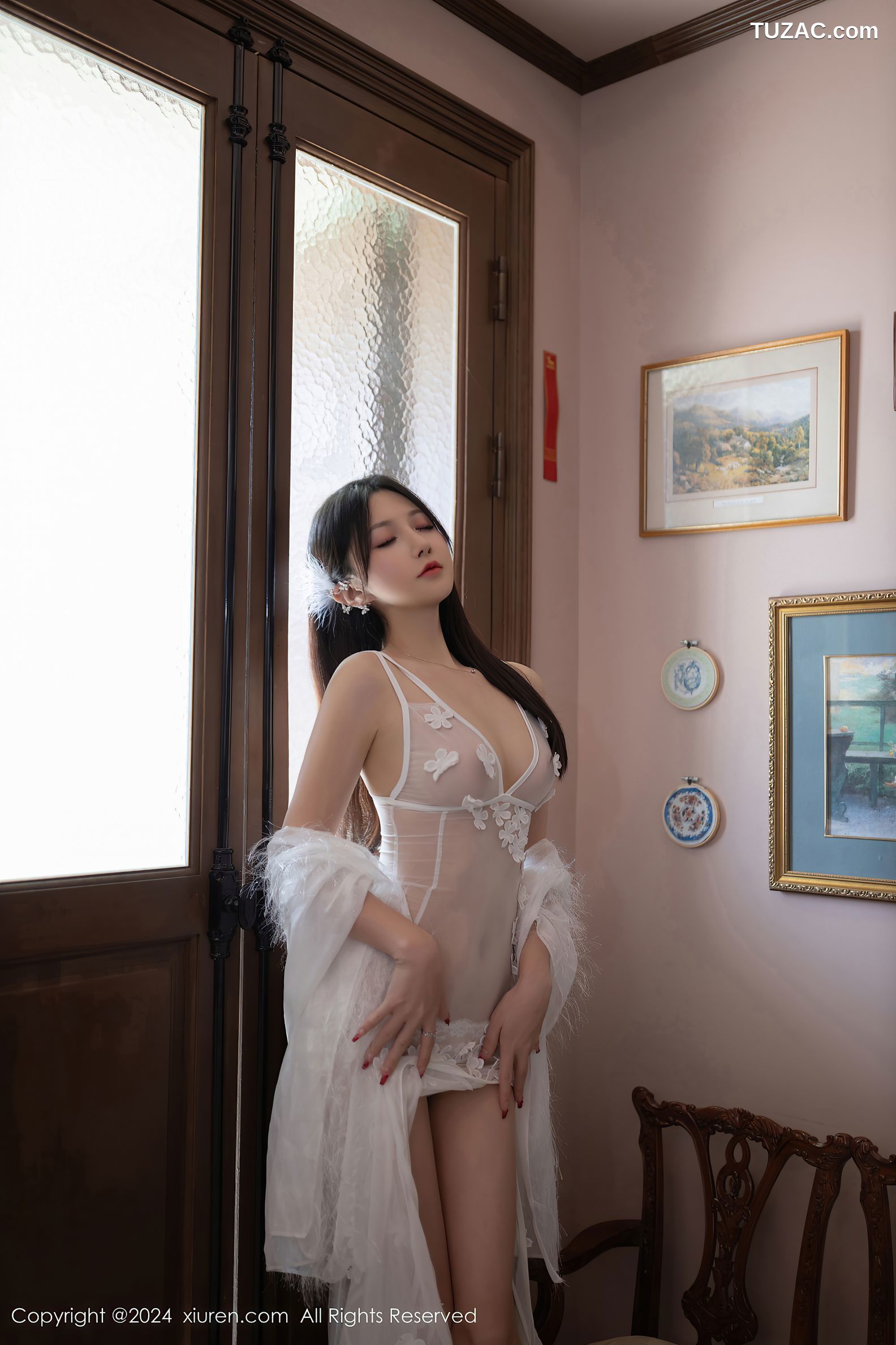 XiuRen秀人网-9564-鱼子酱Fish-透视白纱裙美腿-2024.12.06