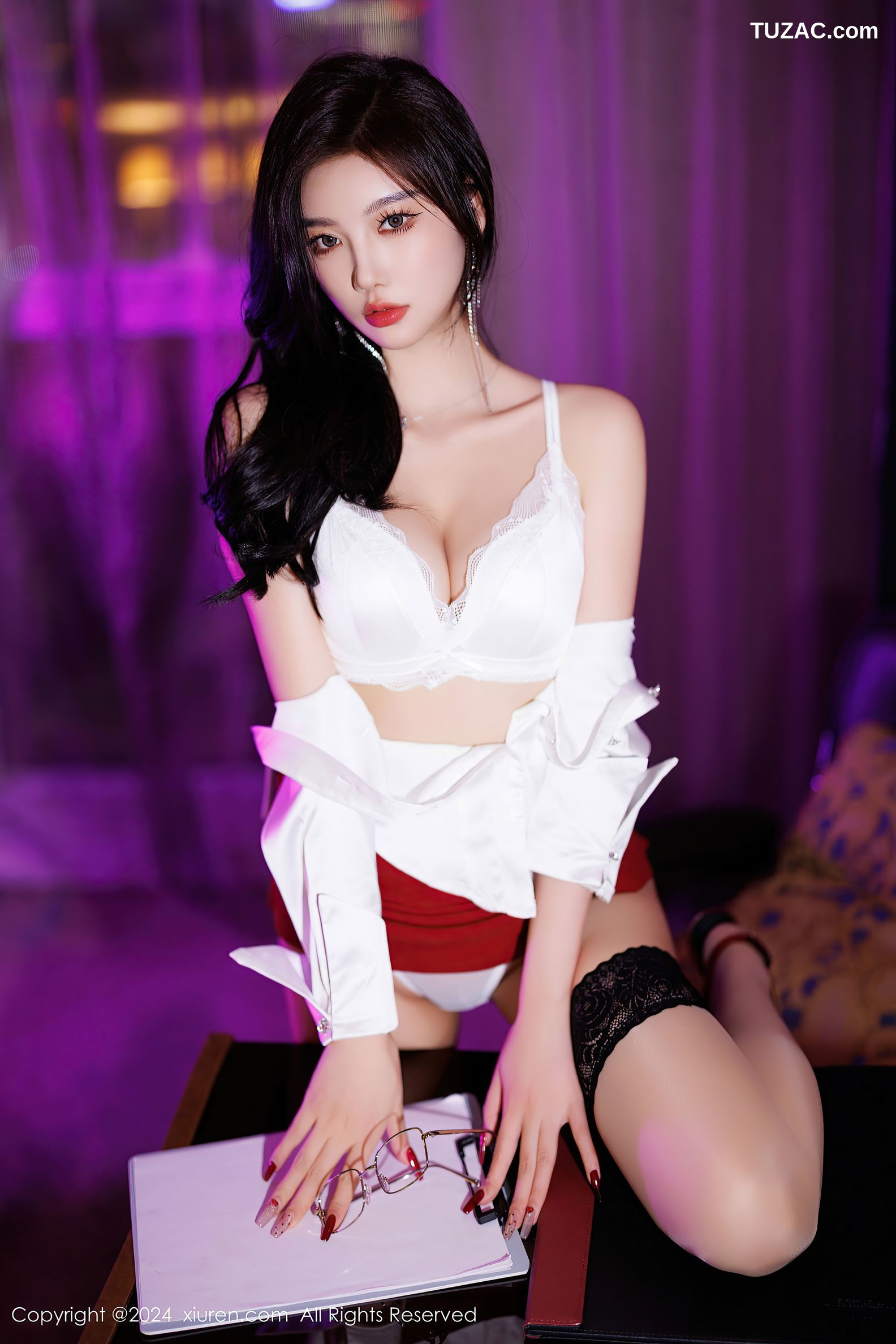 XiuRen秀人网-9565-杨晨晨Yome-白衬衫红色短裙OL美臀-2024.12.06