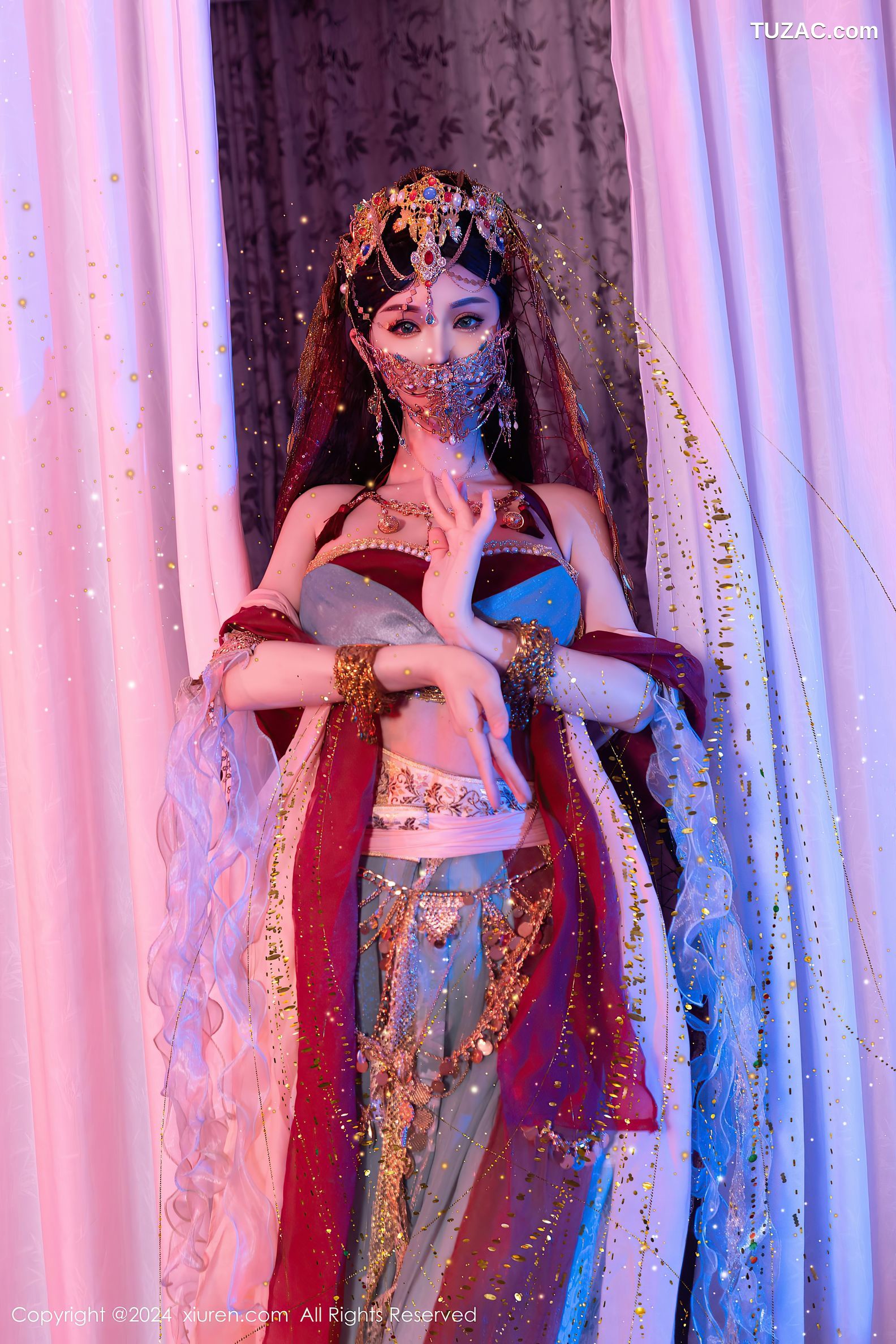 XiuRen秀人网-9585-不吃冰淇淋-新人异域风情芭比娃娃金链内衣爆乳-2024.12.12