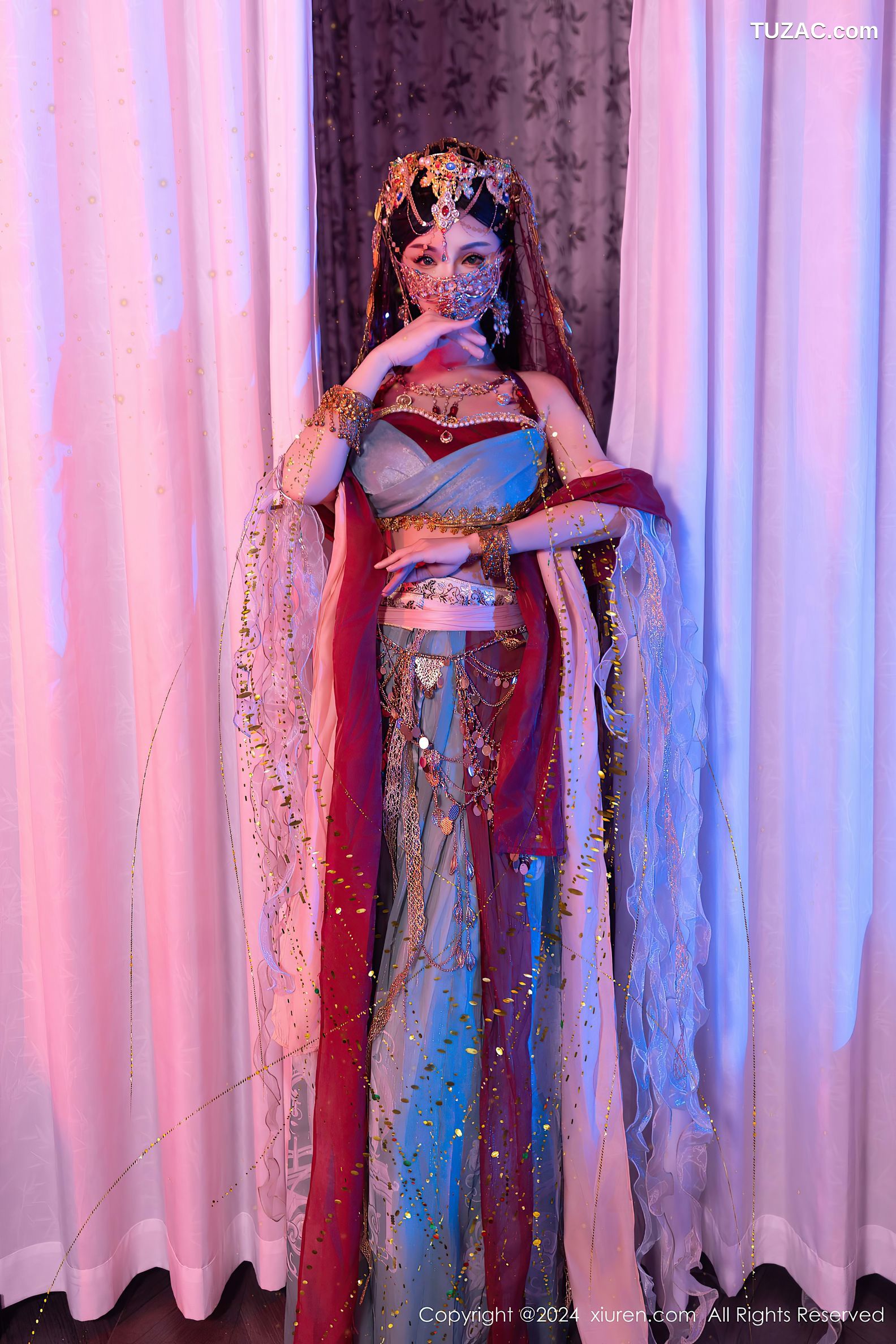 XiuRen秀人网-9585-不吃冰淇淋-新人异域风情芭比娃娃金链内衣爆乳-2024.12.12