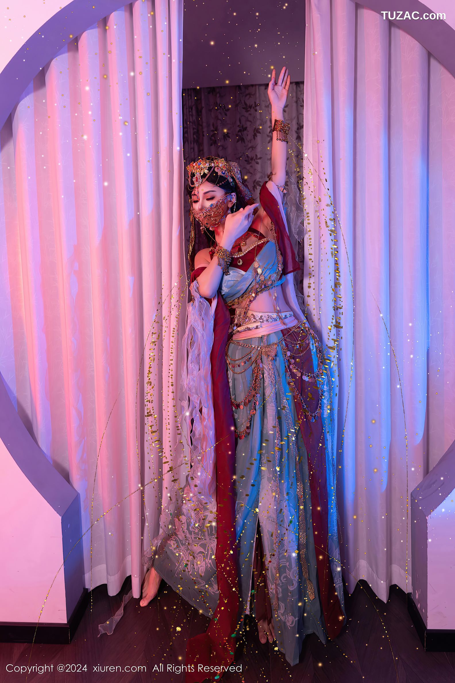 XiuRen秀人网-9585-不吃冰淇淋-新人异域风情芭比娃娃金链内衣爆乳-2024.12.12