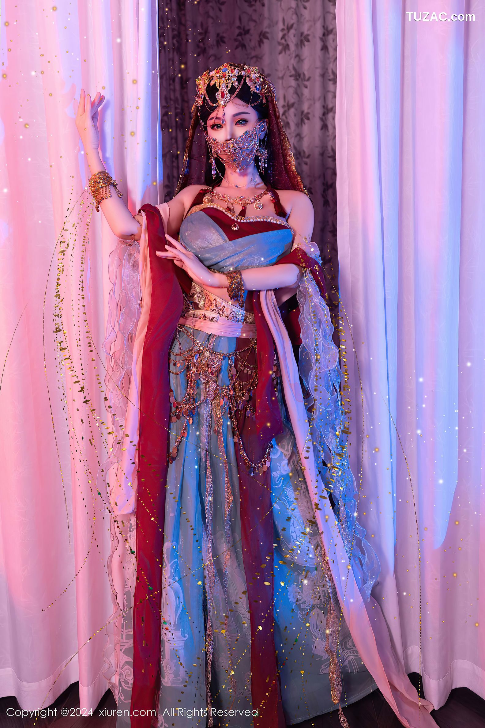 XiuRen秀人网-9585-不吃冰淇淋-新人异域风情芭比娃娃金链内衣爆乳-2024.12.12