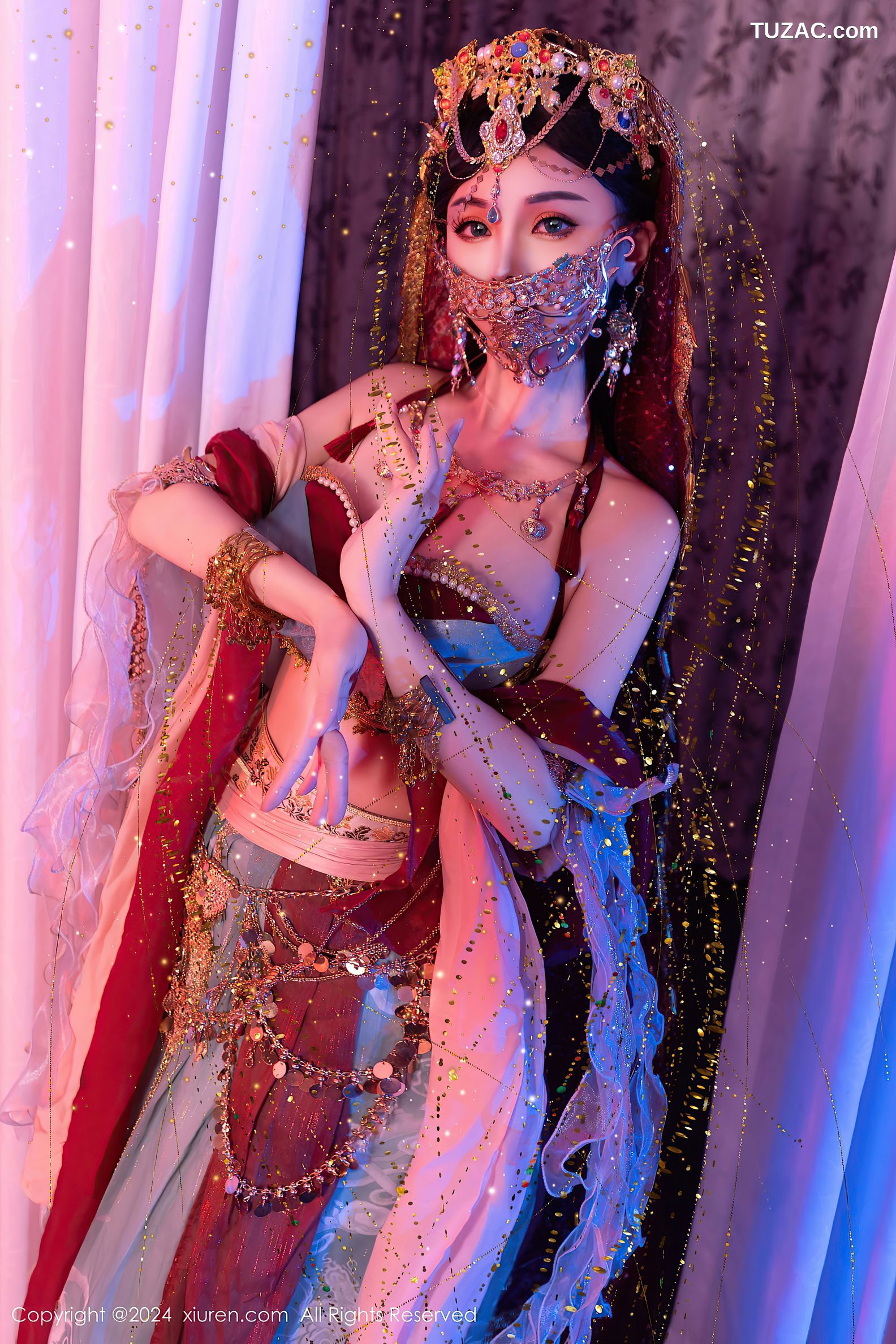 XiuRen秀人网-9585-不吃冰淇淋-新人异域风情芭比娃娃金链内衣爆乳-2024.12.12