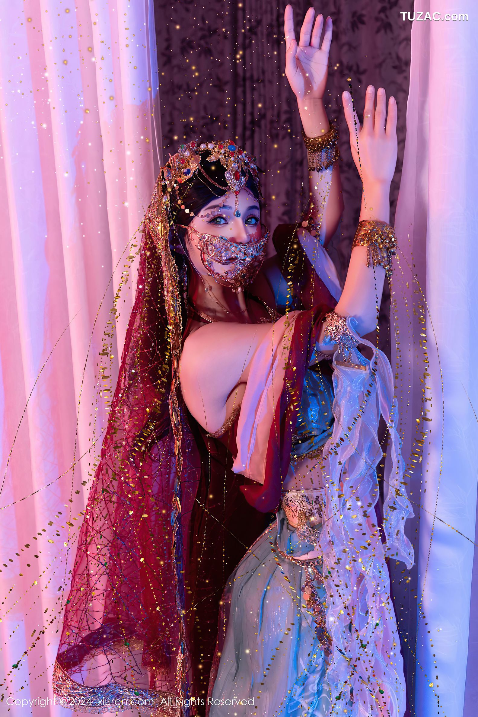 XiuRen秀人网-9585-不吃冰淇淋-新人异域风情芭比娃娃金链内衣爆乳-2024.12.12