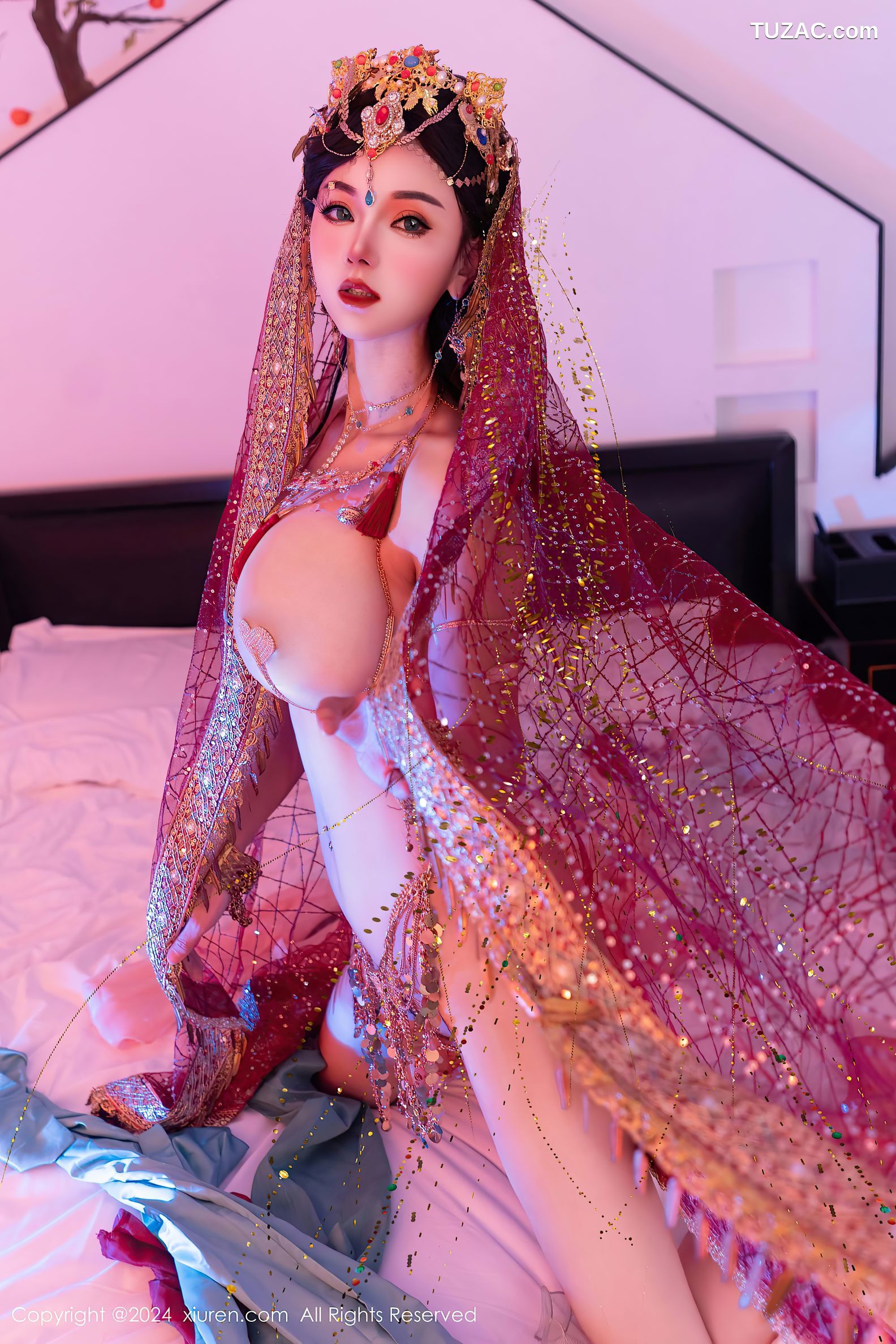 XiuRen秀人网-9585-不吃冰淇淋-新人异域风情芭比娃娃金链内衣爆乳-2024.12.12