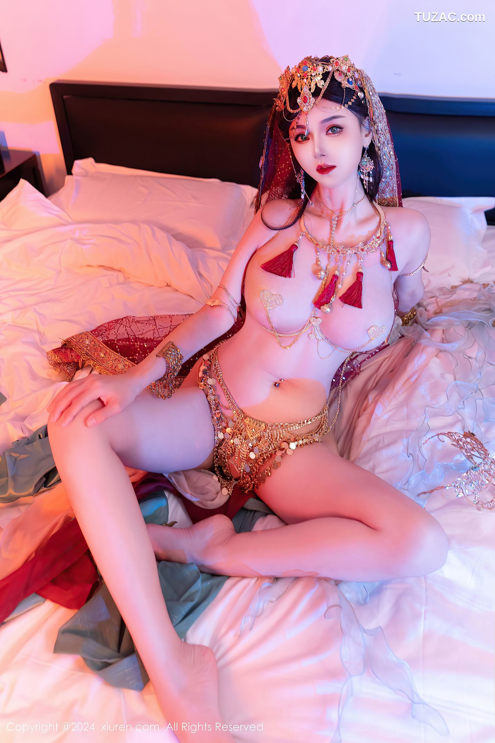 XiuRen秀人网-9585-不吃冰淇淋-新人异域风情芭比娃娃金链内衣爆乳-2024.12.12