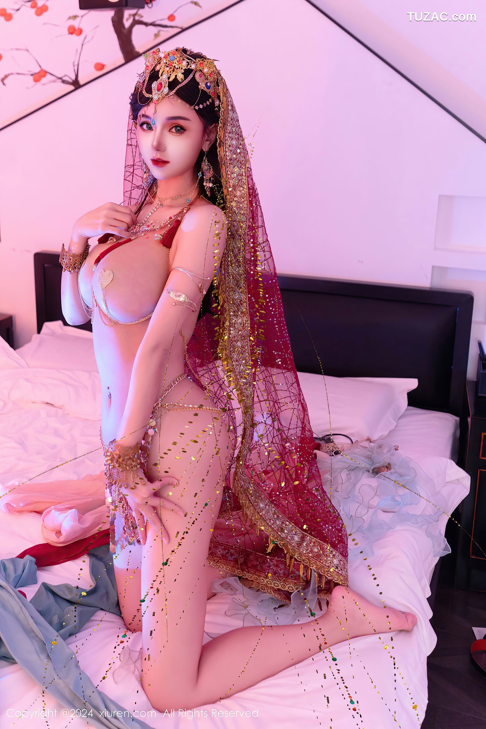 XiuRen秀人网-9585-不吃冰淇淋-新人异域风情芭比娃娃金链内衣爆乳-2024.12.12