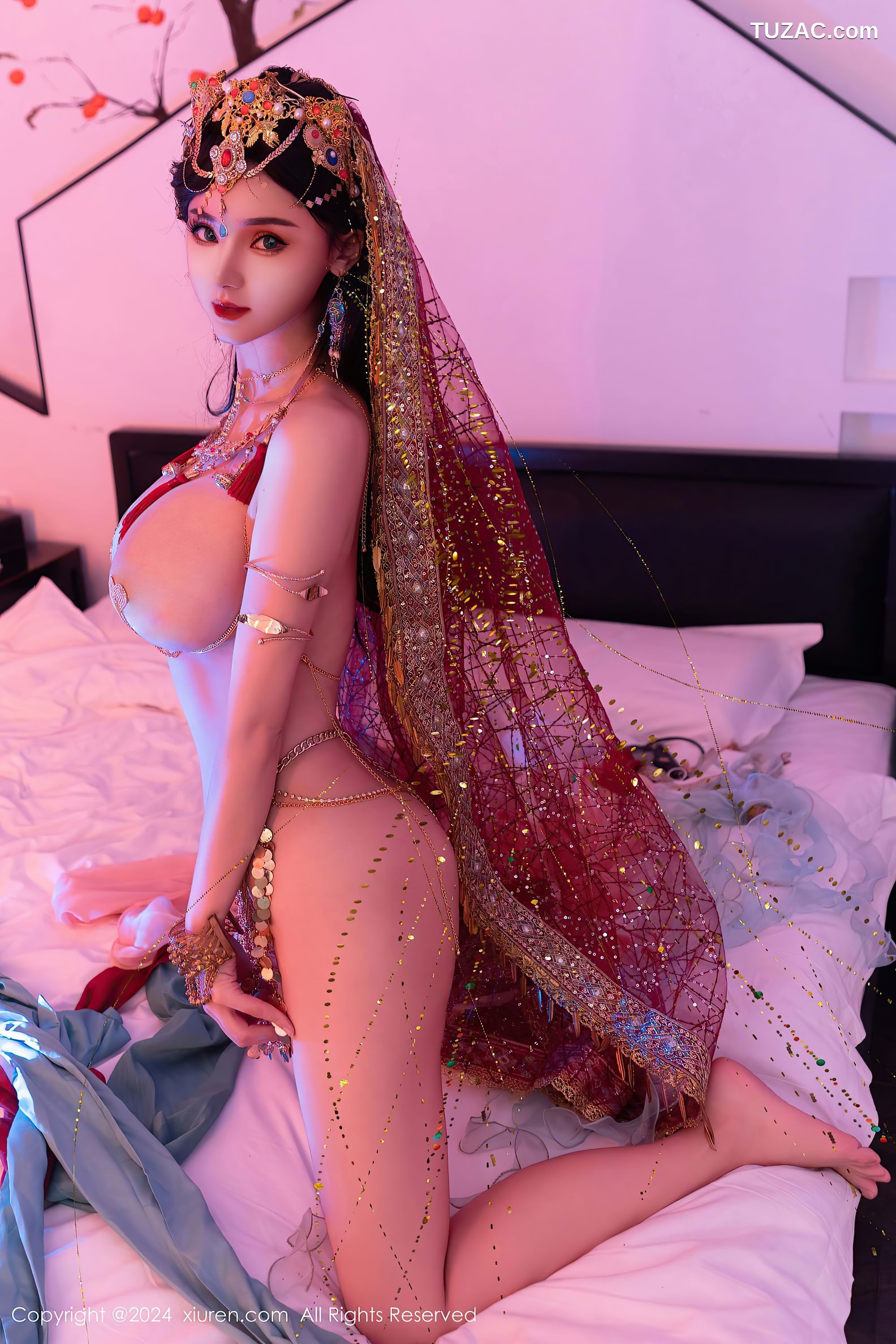 XiuRen秀人网-9585-不吃冰淇淋-新人异域风情芭比娃娃金链内衣爆乳-2024.12.12