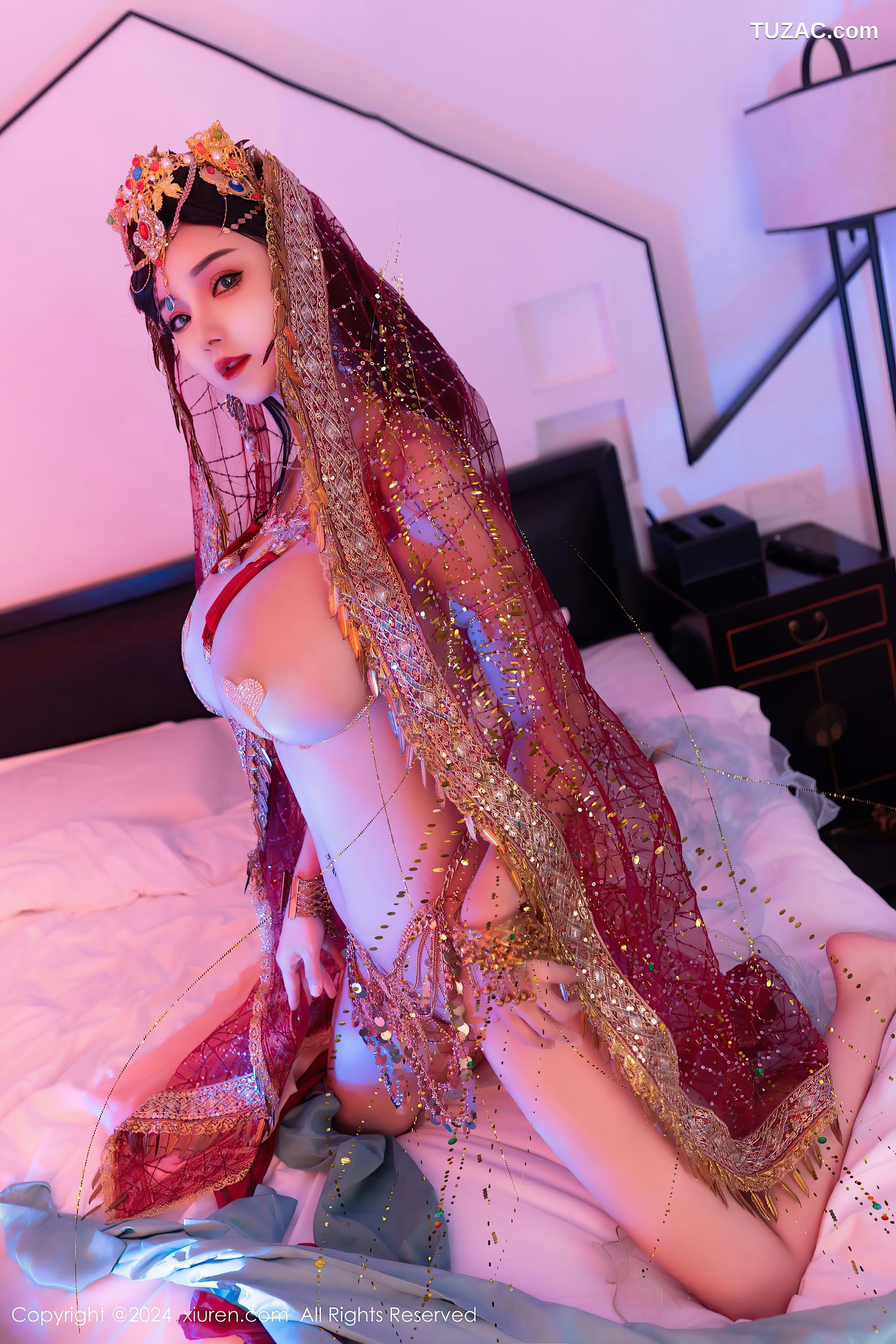 XiuRen秀人网-9585-不吃冰淇淋-新人异域风情芭比娃娃金链内衣爆乳-2024.12.12