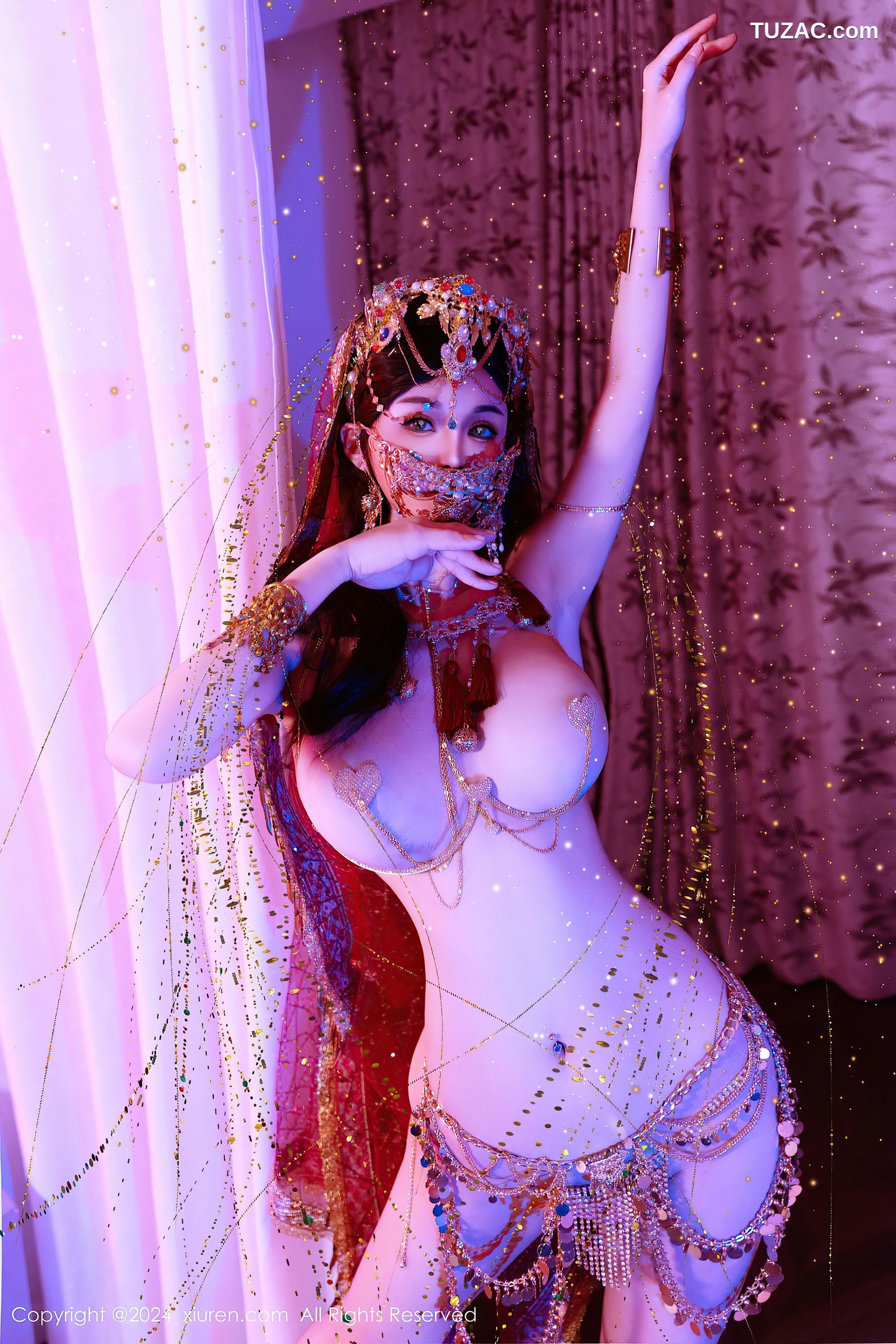 XiuRen秀人网-9585-不吃冰淇淋-新人异域风情芭比娃娃金链内衣爆乳-2024.12.12