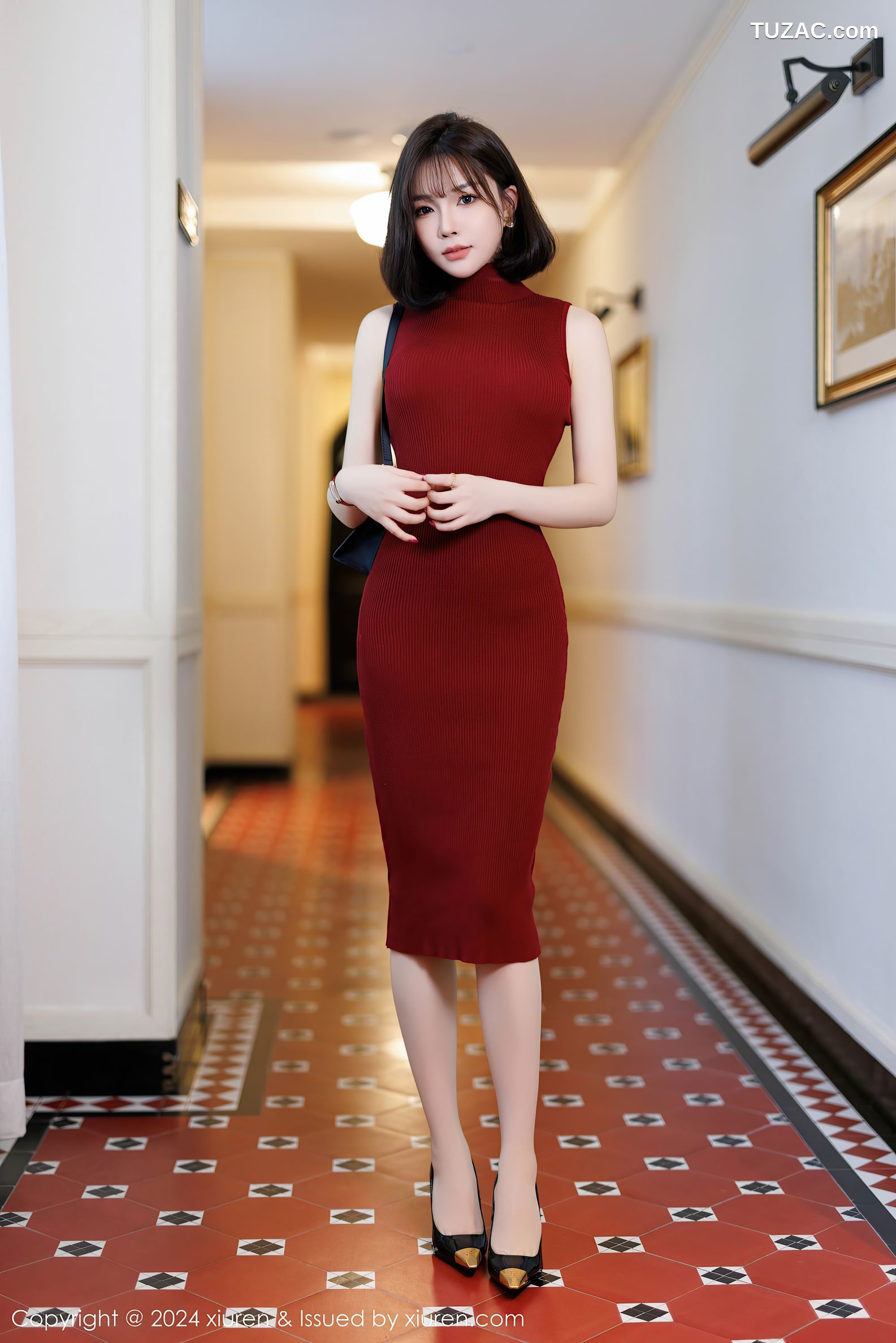 XiuRen秀人网-9589-徐莉芝Booty-红色针织连身裙淡紫内衣-2024.12.12