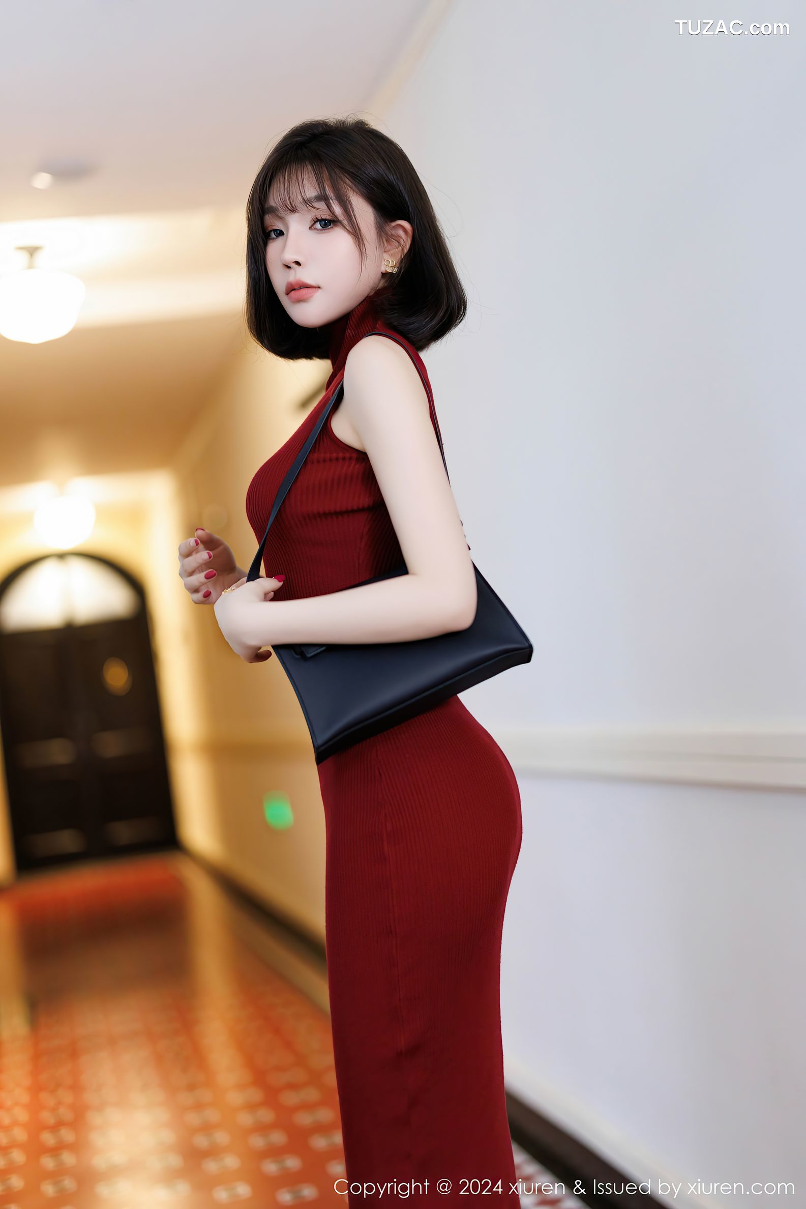 XiuRen秀人网-9589-徐莉芝Booty-红色针织连身裙淡紫内衣-2024.12.12