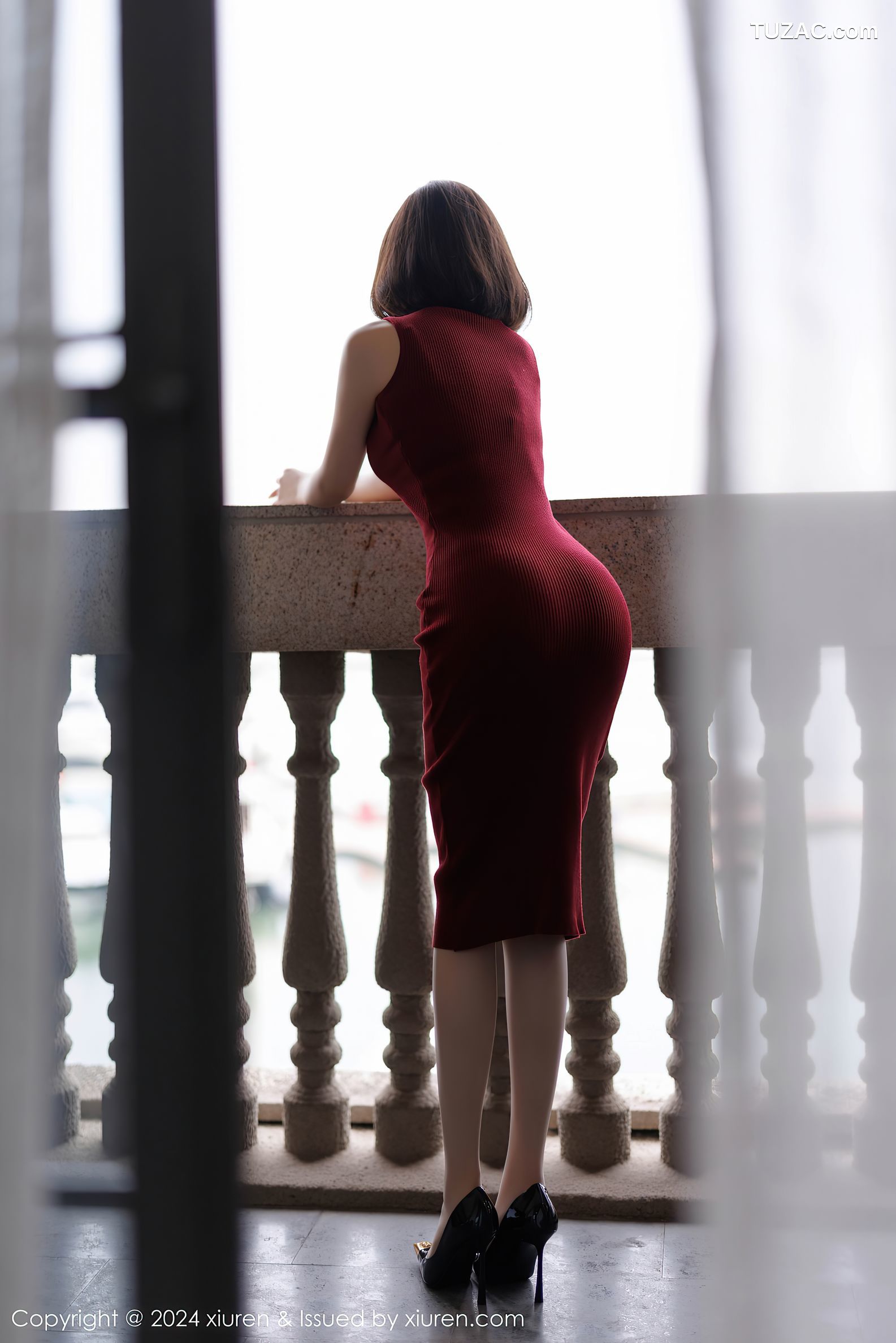 XiuRen秀人网-9589-徐莉芝Booty-红色针织连身裙淡紫内衣-2024.12.12