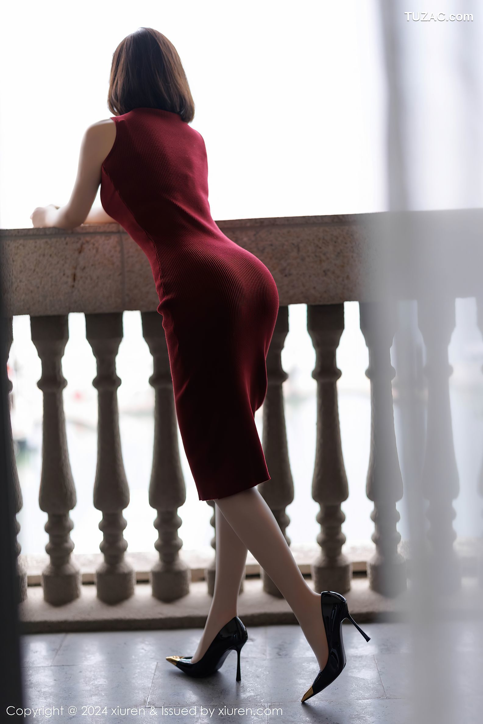 XiuRen秀人网-9589-徐莉芝Booty-红色针织连身裙淡紫内衣-2024.12.12