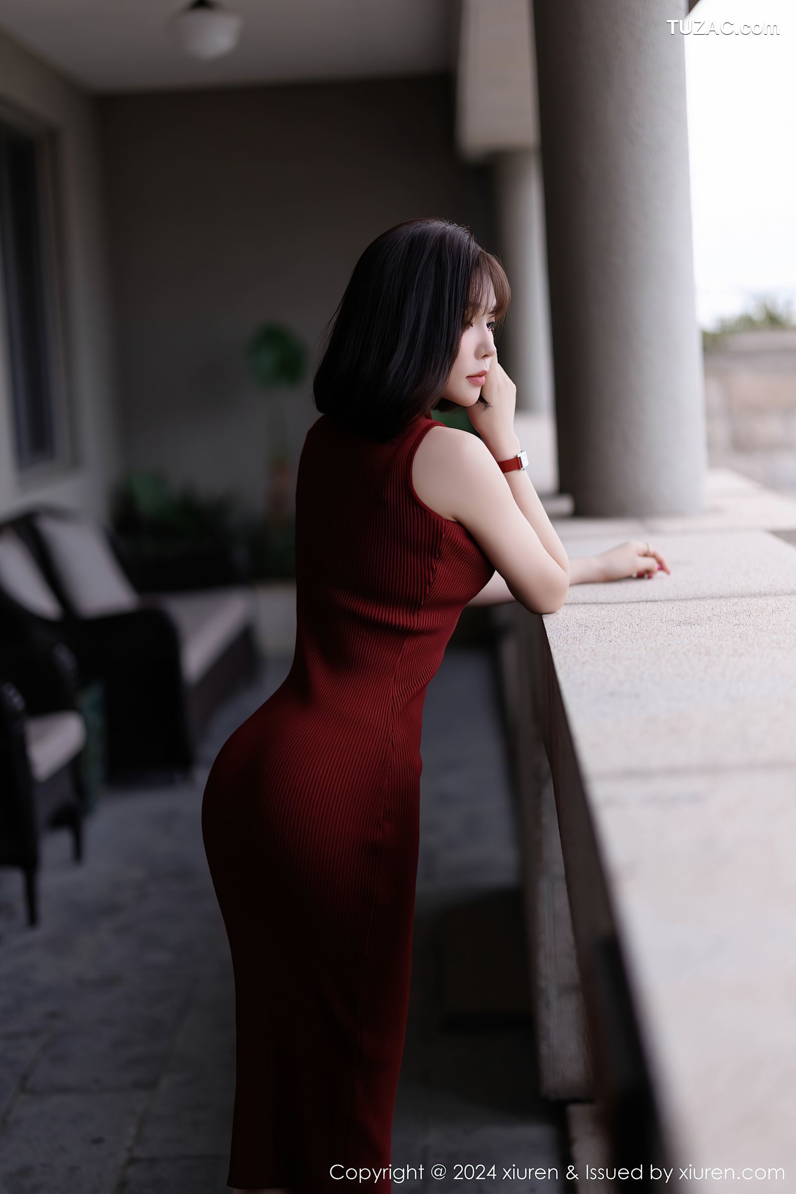 XiuRen秀人网-9589-徐莉芝Booty-红色针织连身裙淡紫内衣-2024.12.12