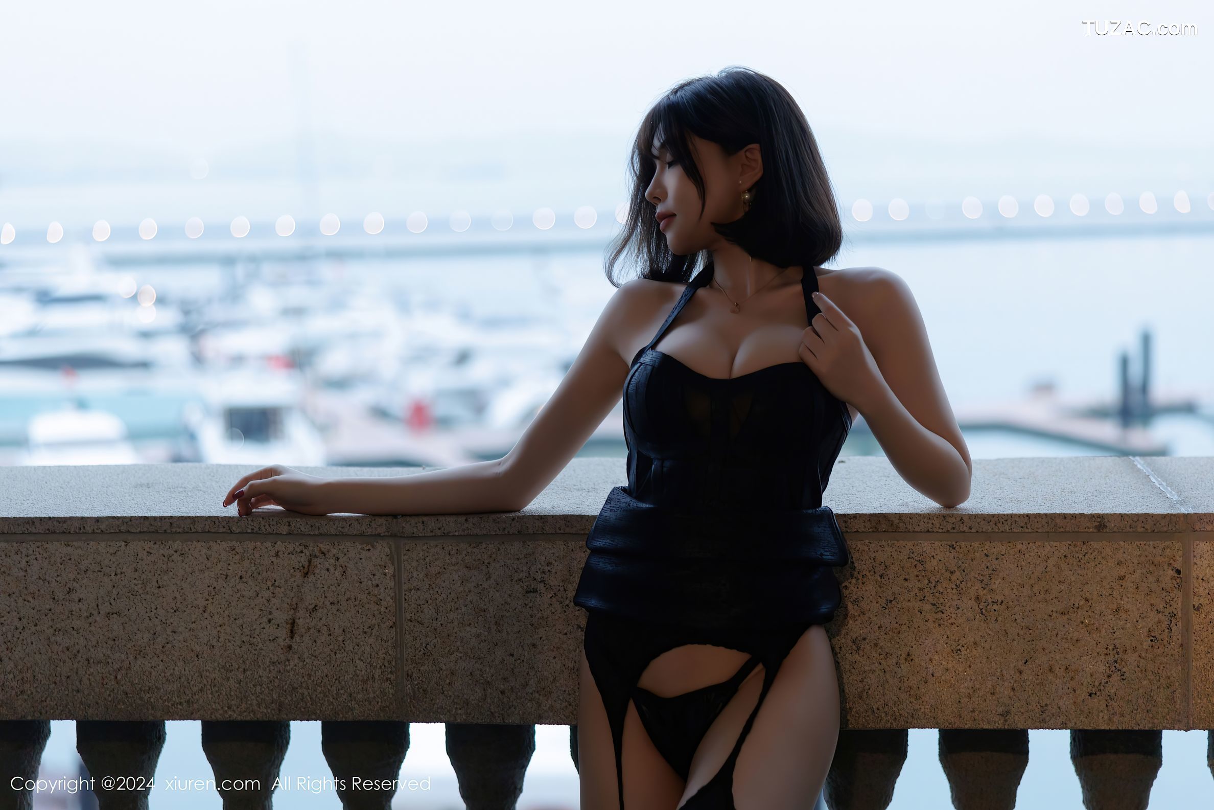 XiuRen秀人网-9624-徐莉芝Booty-黑色皮质情趣SM内衣黑丝-2024.12.19