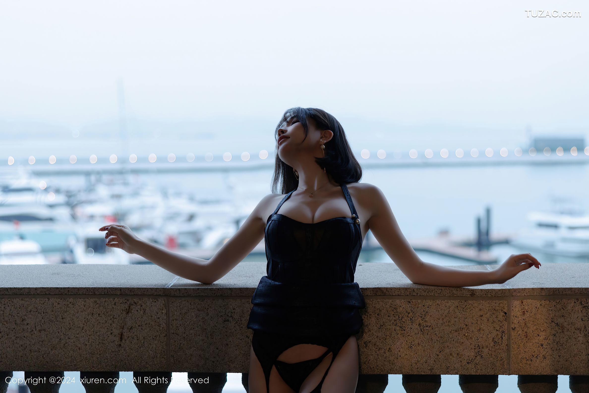 XiuRen秀人网-9624-徐莉芝Booty-黑色皮质情趣SM内衣黑丝-2024.12.19