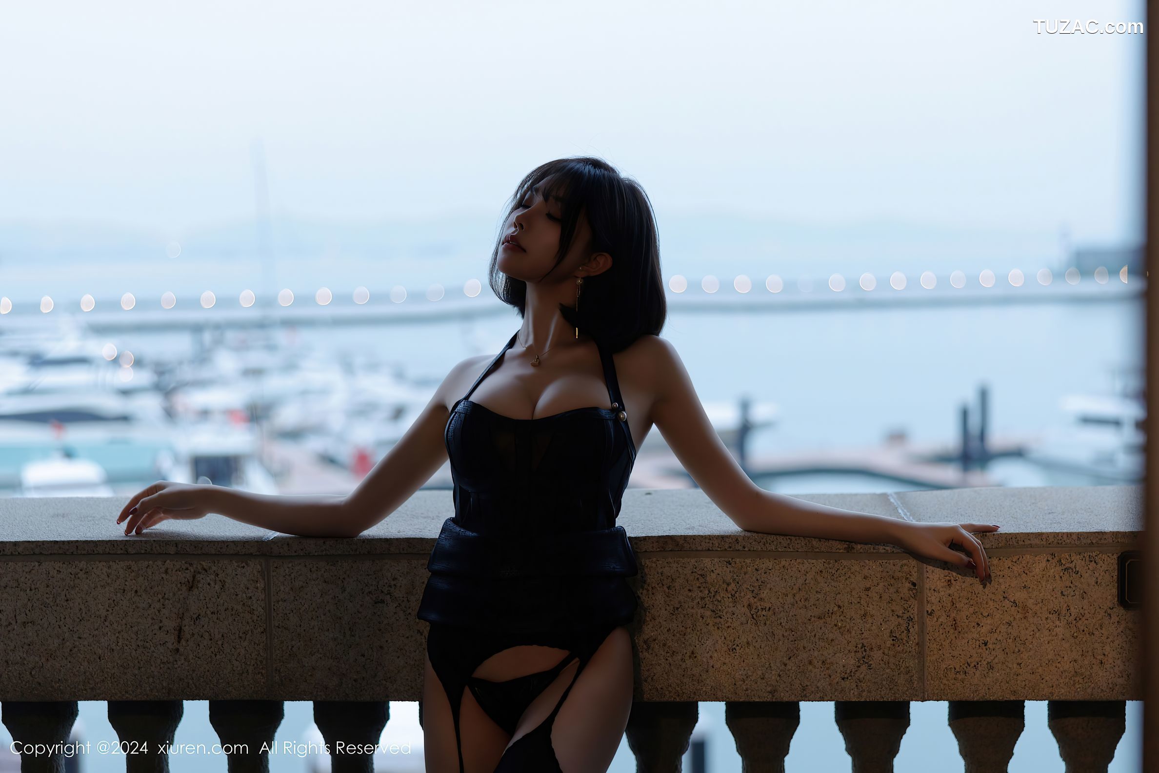 XiuRen秀人网-9624-徐莉芝Booty-黑色皮质情趣SM内衣黑丝-2024.12.19