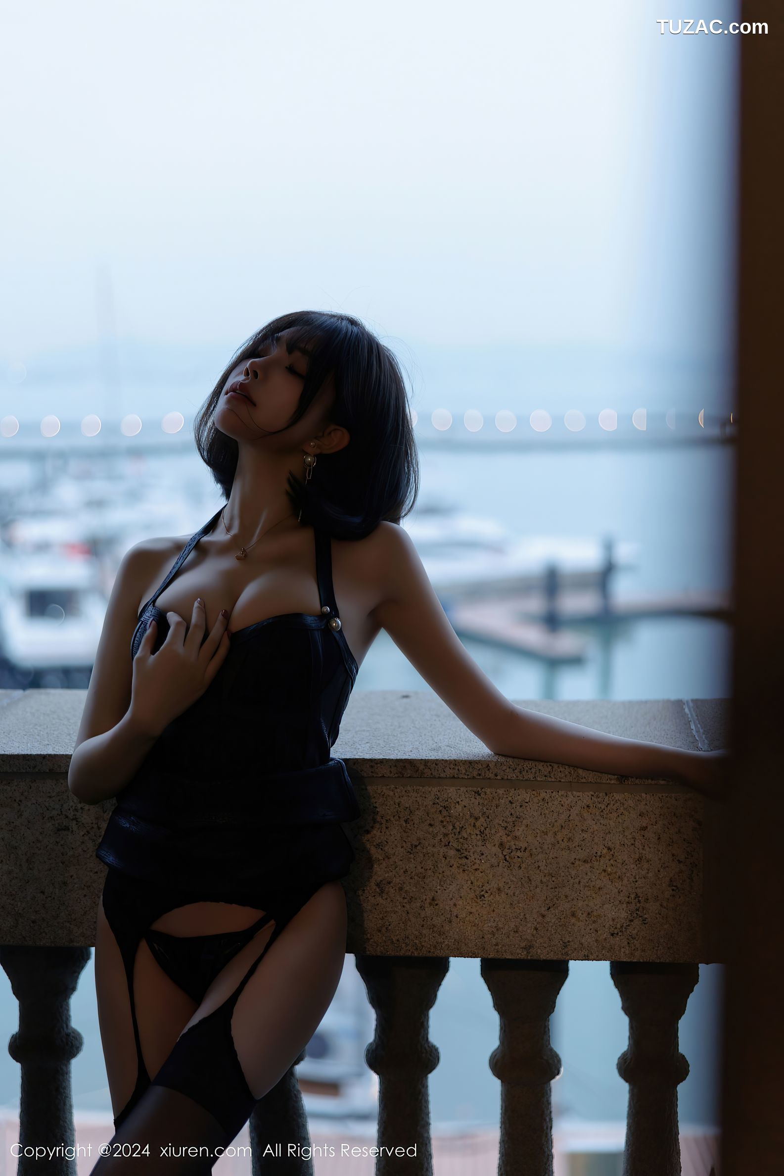 XiuRen秀人网-9624-徐莉芝Booty-黑色皮质情趣SM内衣黑丝-2024.12.19