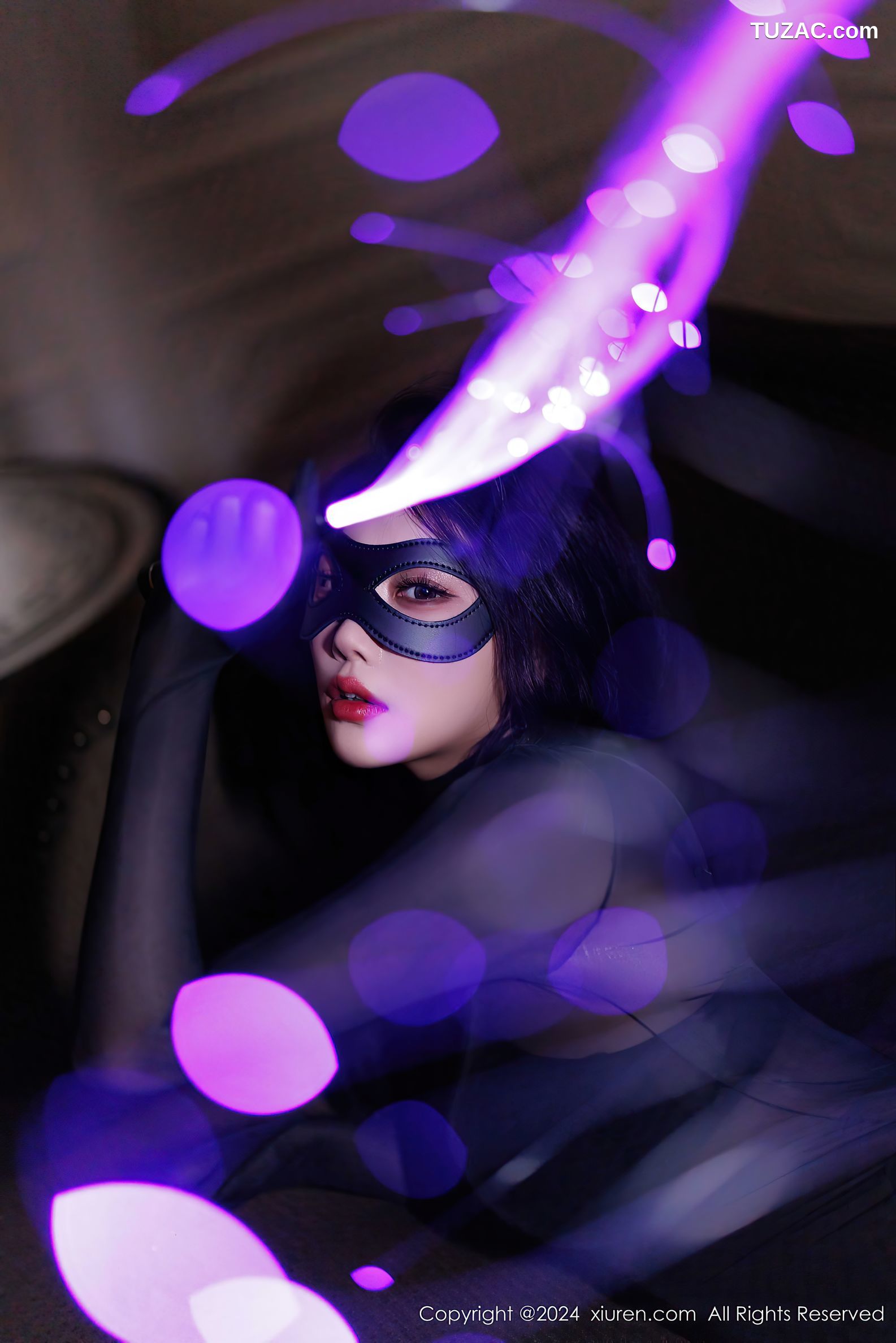 XiuRen秀人网-9651-杨晨晨Yome-红色连衣短裙-情趣连体轻透黑丝-2024.12.24