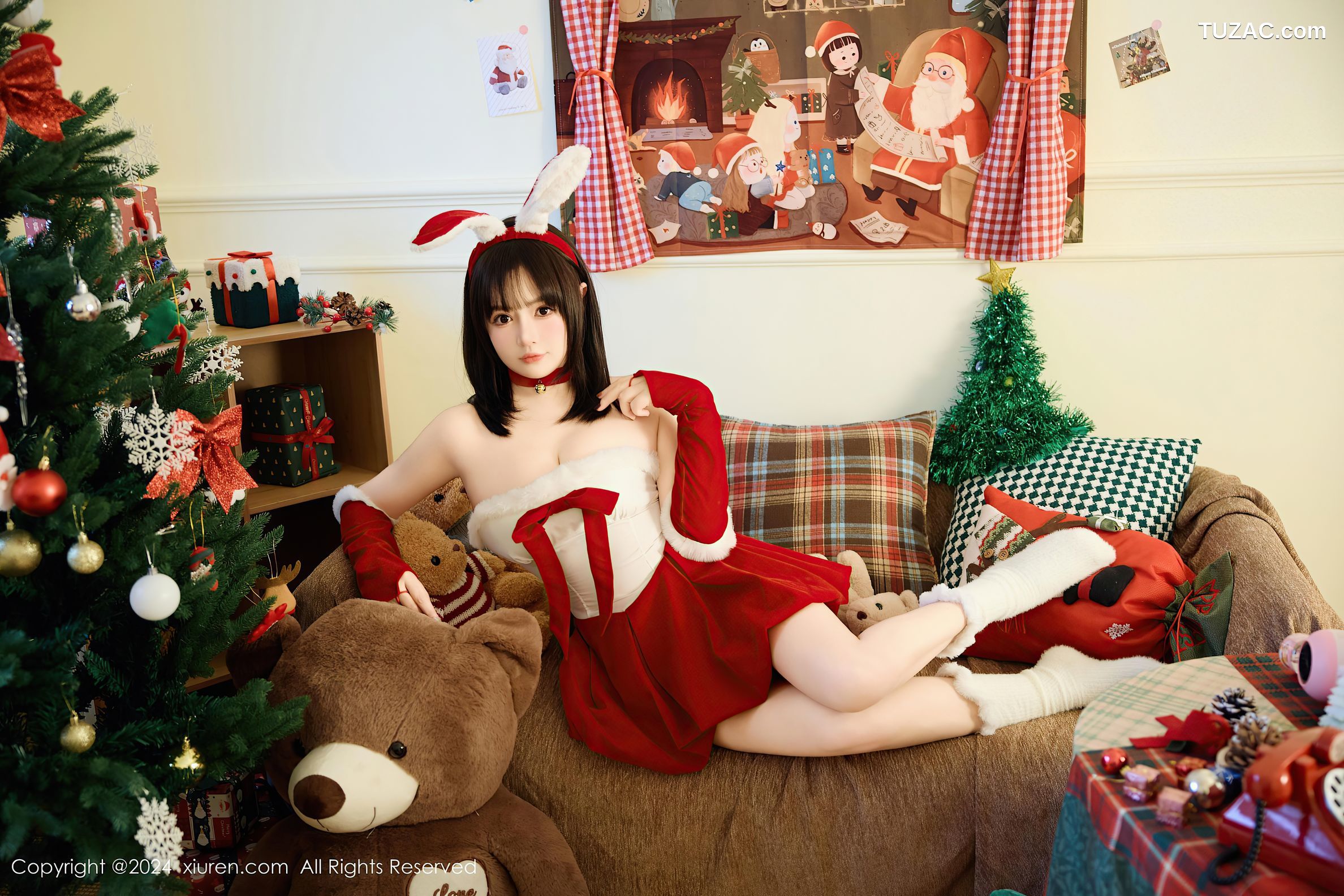XiuRen秀人网-9656-养乐多Doll-少女兔耳情趣圣诞装-2024.12.25