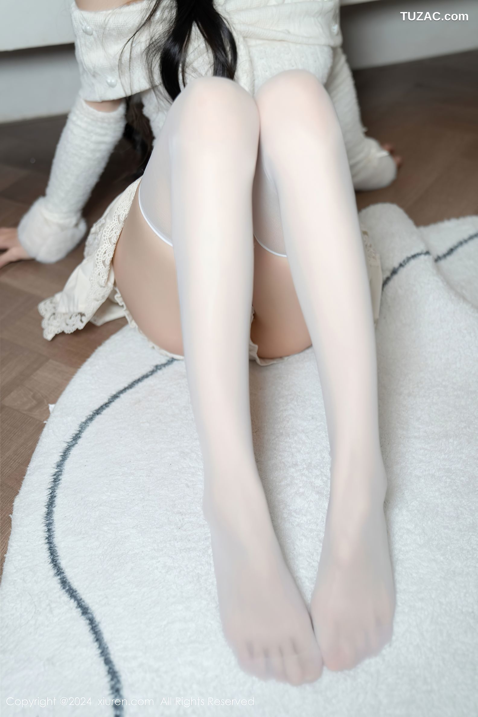 XiuRen秀人网-9658-林星阑-白色连衣短裙-红丝带情趣内衣-2024.12.25