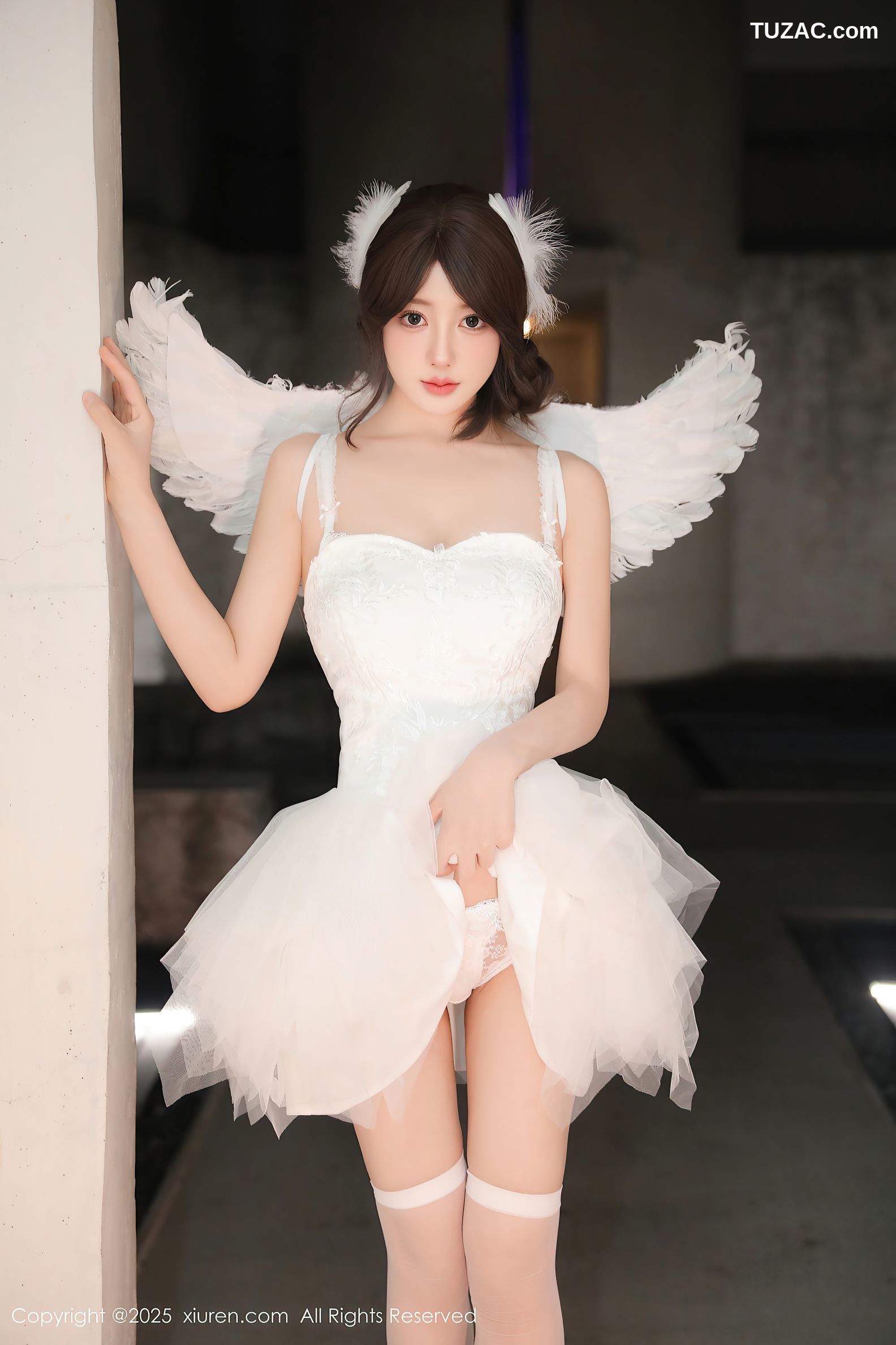 XiuRen秀人网-9742-桃妖夭-白色天使短纱裙白丝爆乳萝莉-2025.01.10