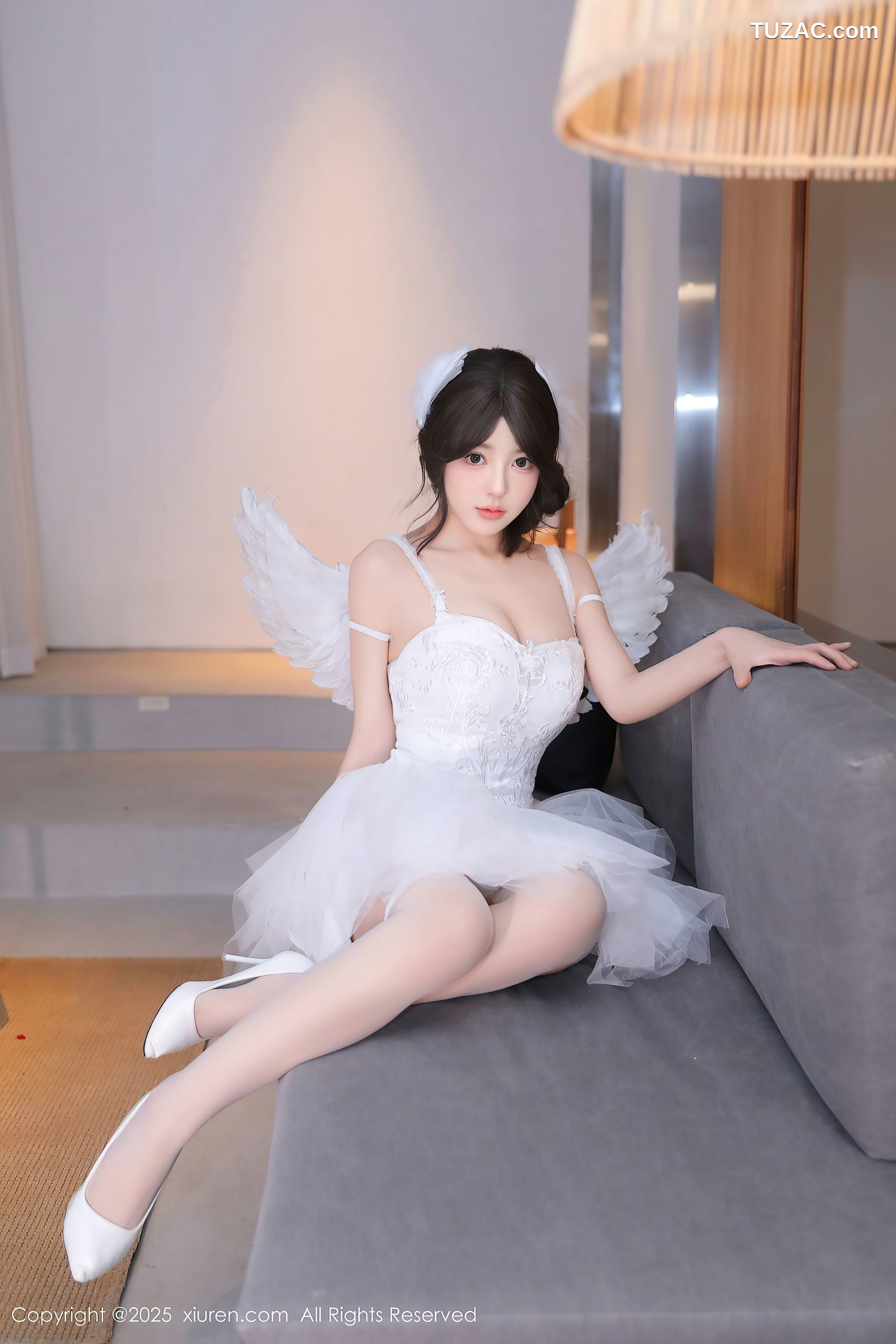 XiuRen秀人网-9742-桃妖夭-白色天使短纱裙白丝爆乳萝莉-2025.01.10