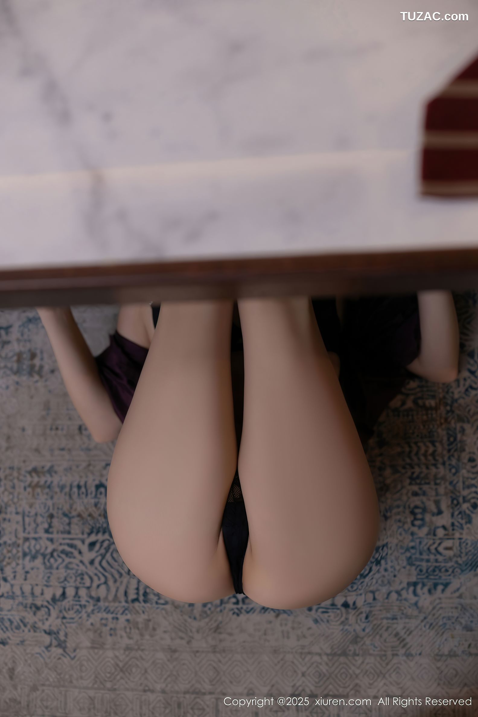 XiuRen秀人网-9744-鱼子酱Fish-暗红衬衫黑短裙黑丝玉足-2025.01.10