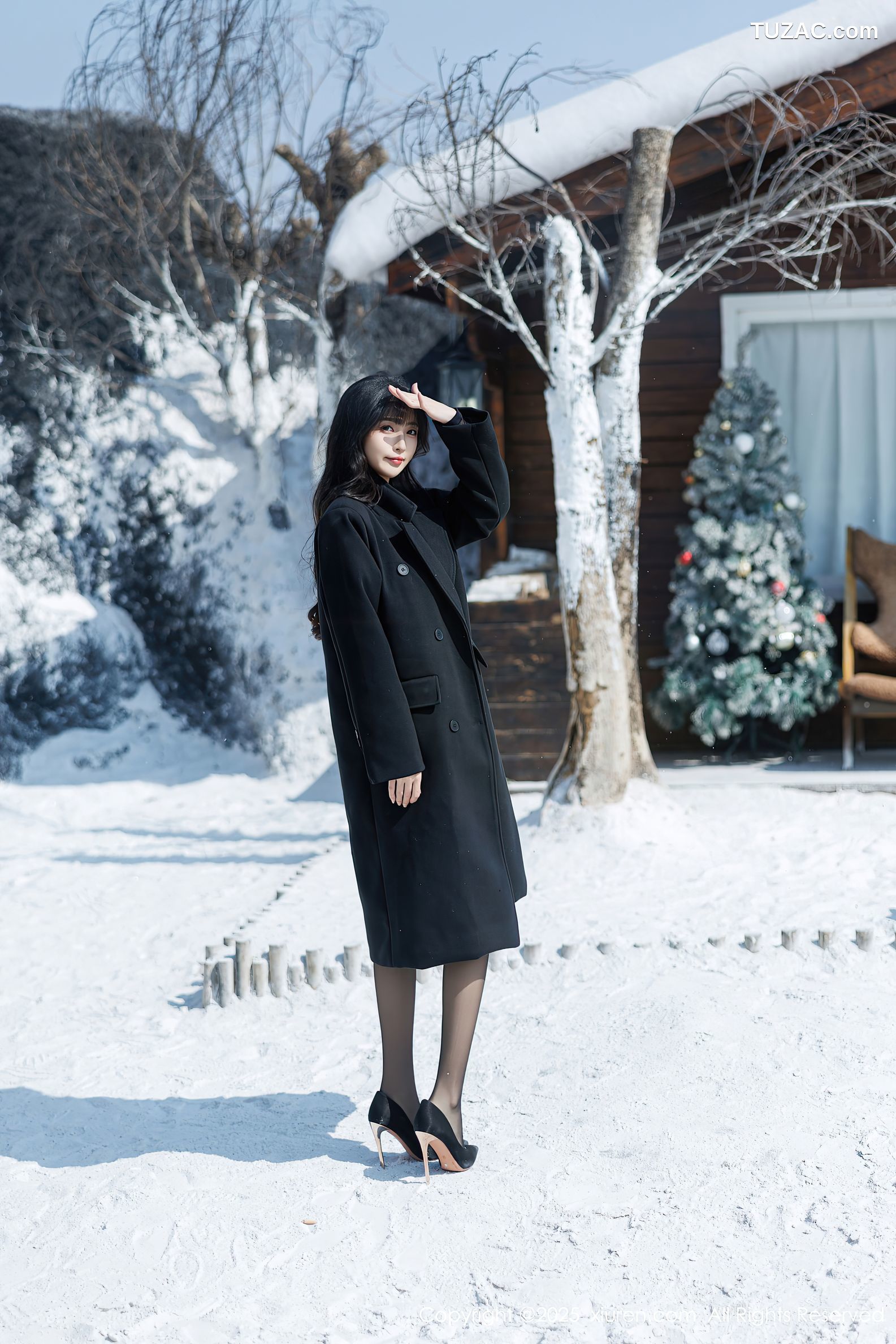 XiuRen秀人网-9749-林星阑-雪地黑大衣-情趣内衣黑丝-2025.01.13